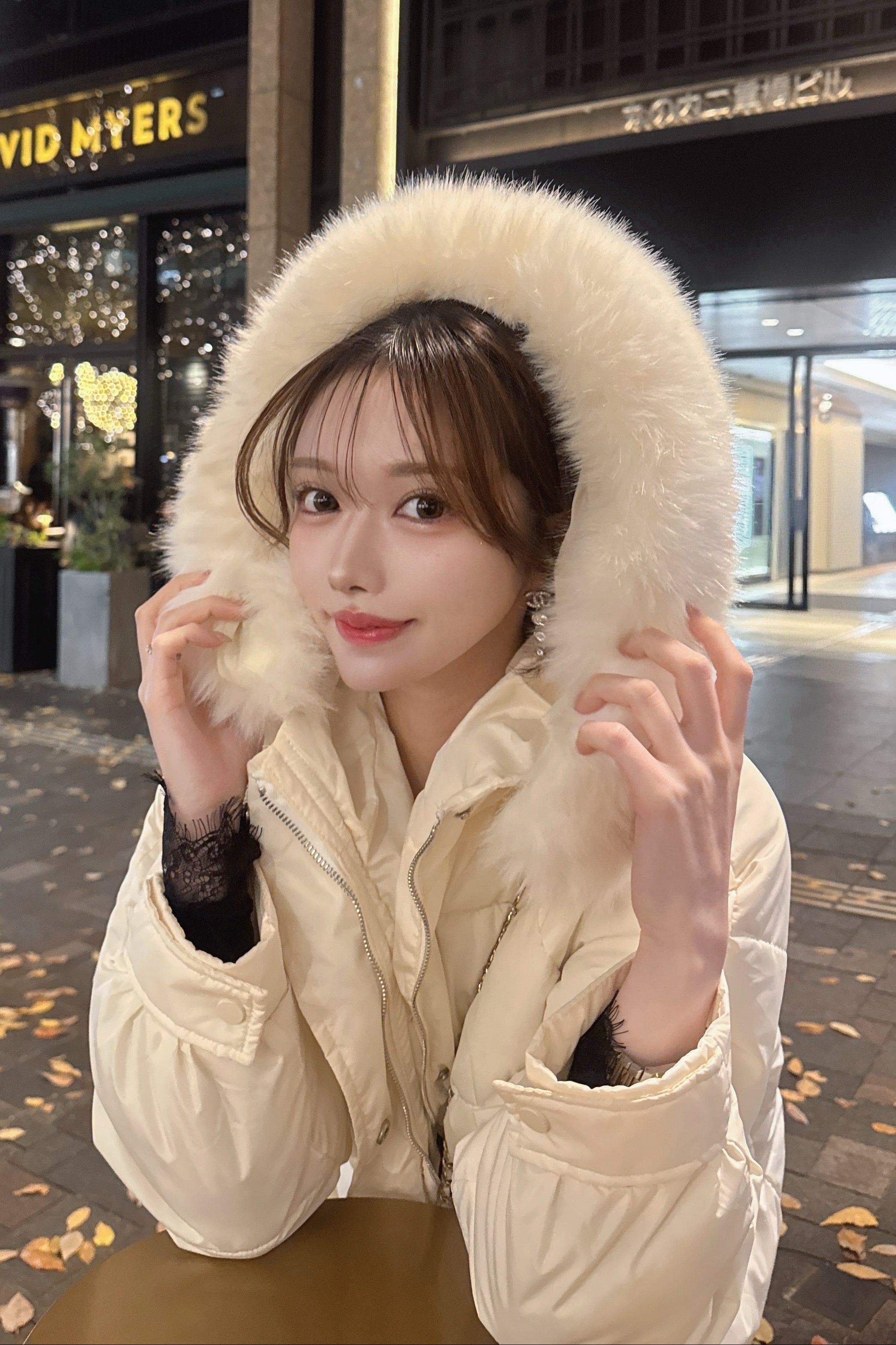 ボリュームファーフードダウンコート KR30199