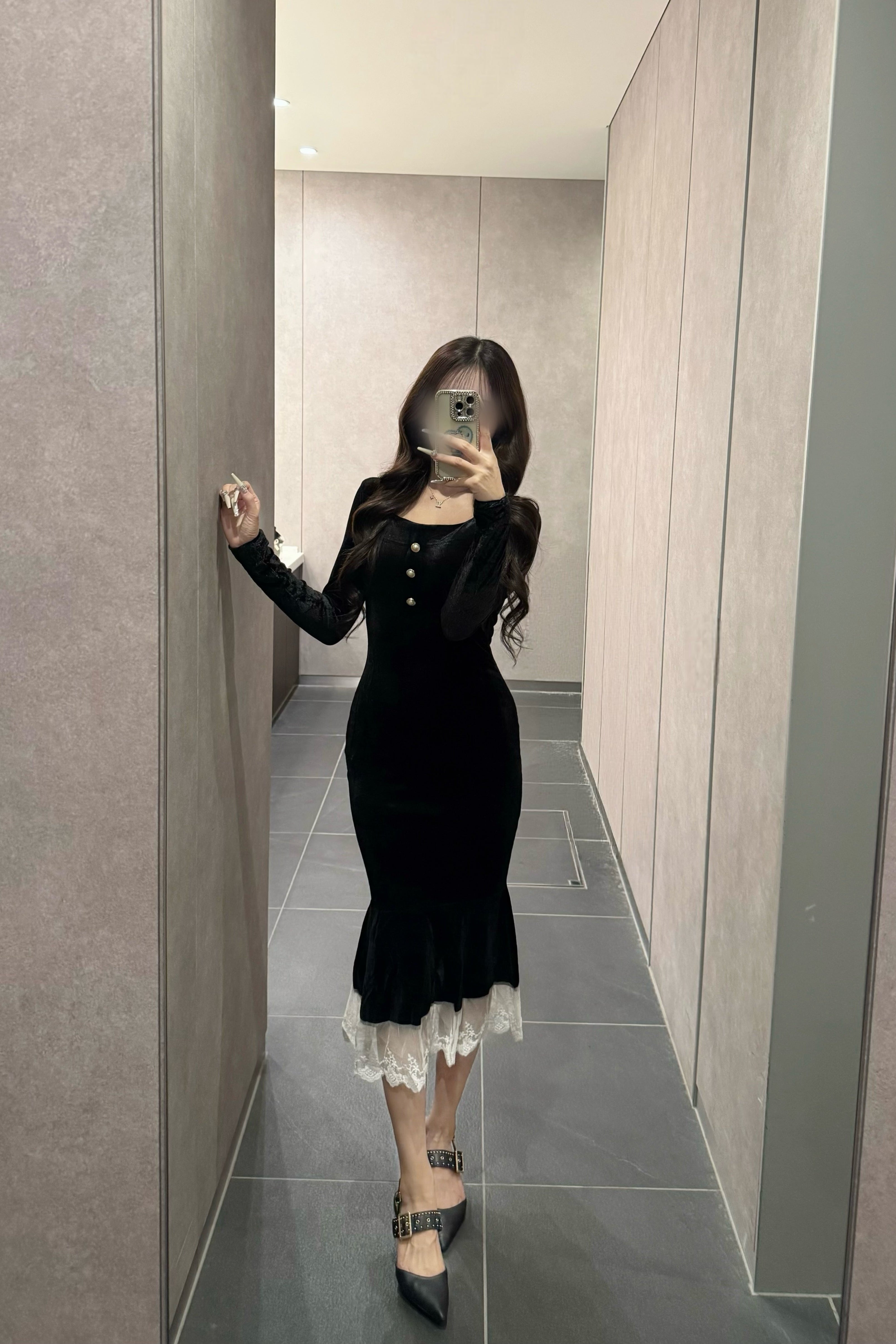 べロアタイトワンピース KR13446