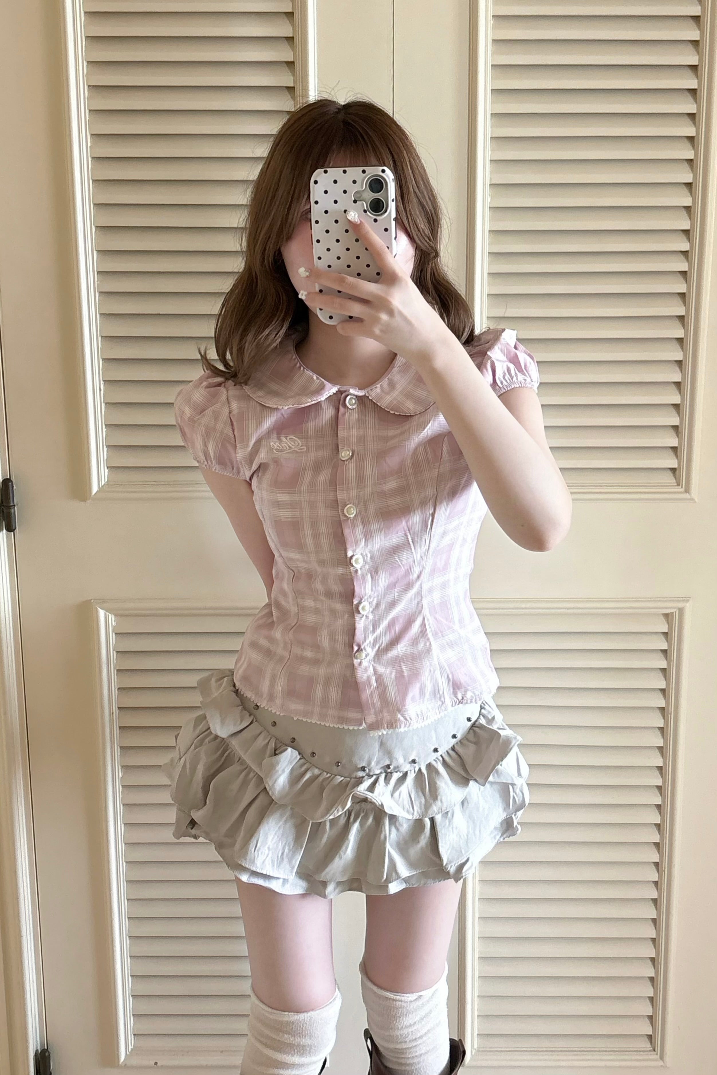 ロマンティックチェックブラウス KR14995