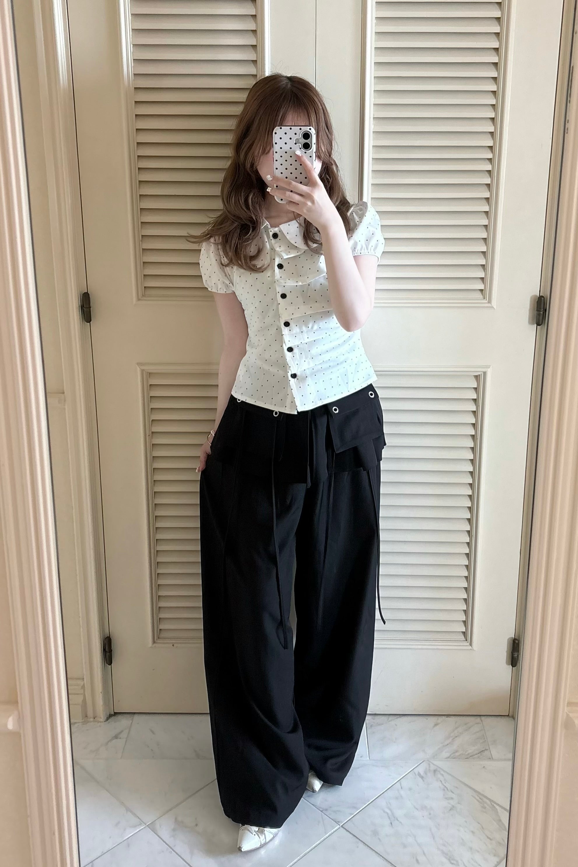 レイヤードストラップワイドパンツ KR14887