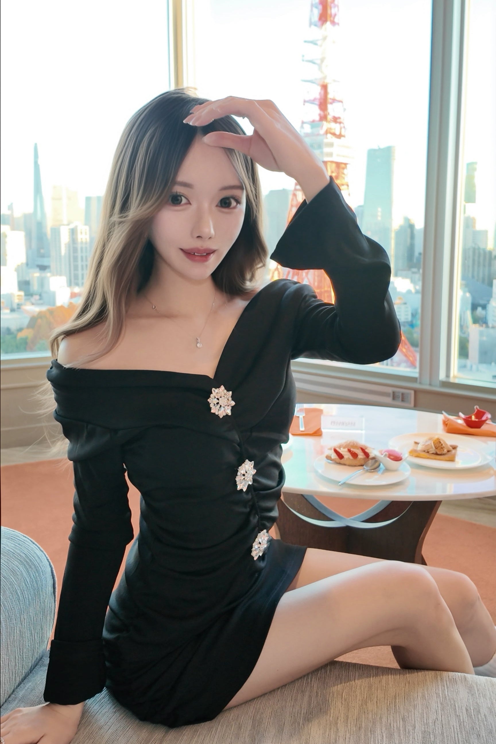 フロントビジューミニワンピース KR13663