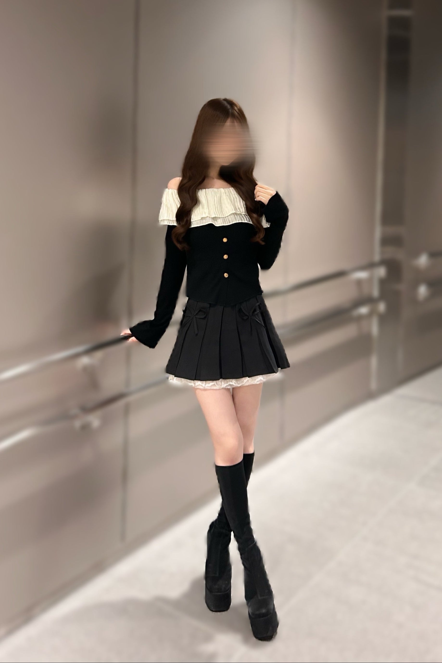 ツインリボンプリーツスカート KR11419