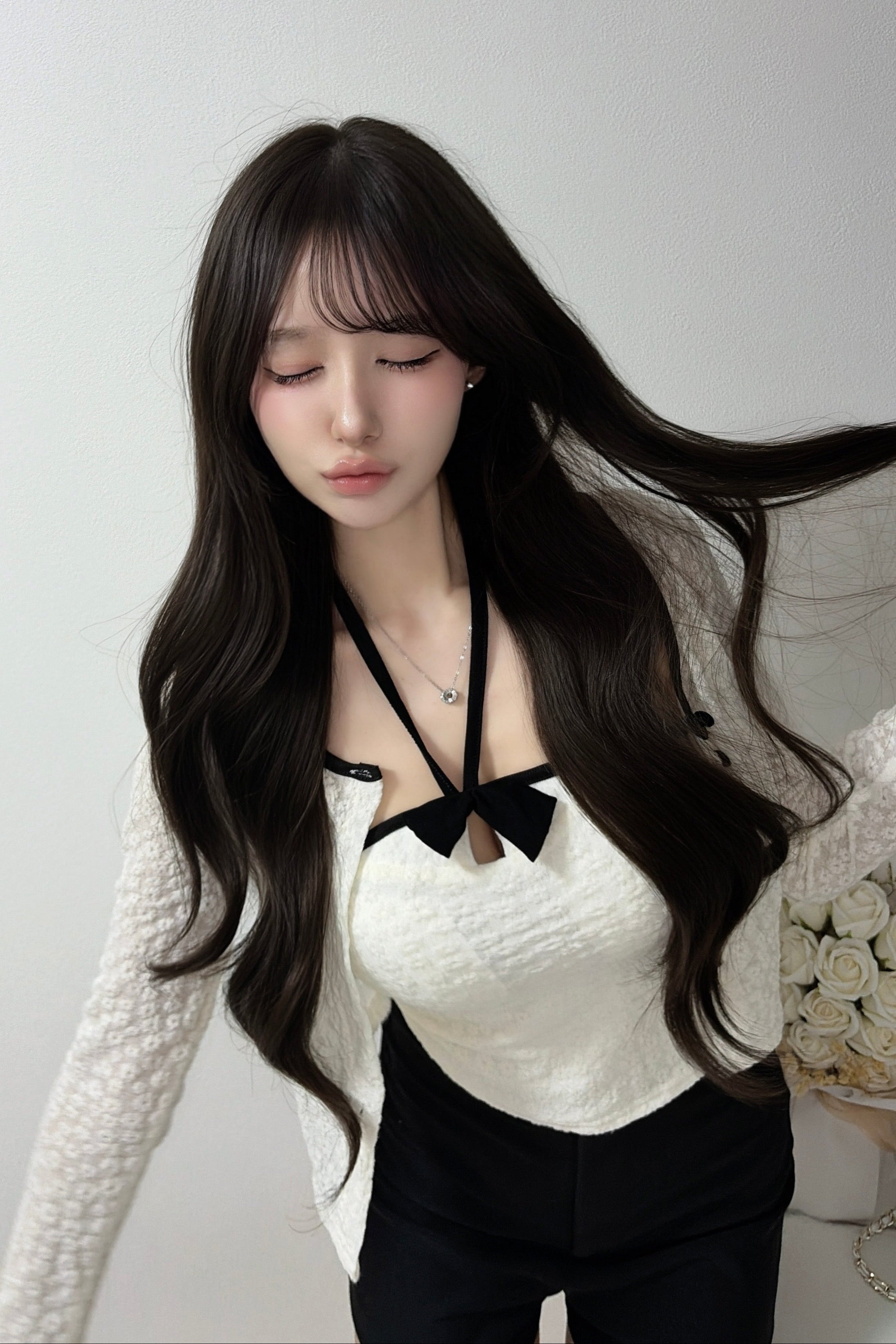 ホルターストラップフラワーカーディガン KR14583