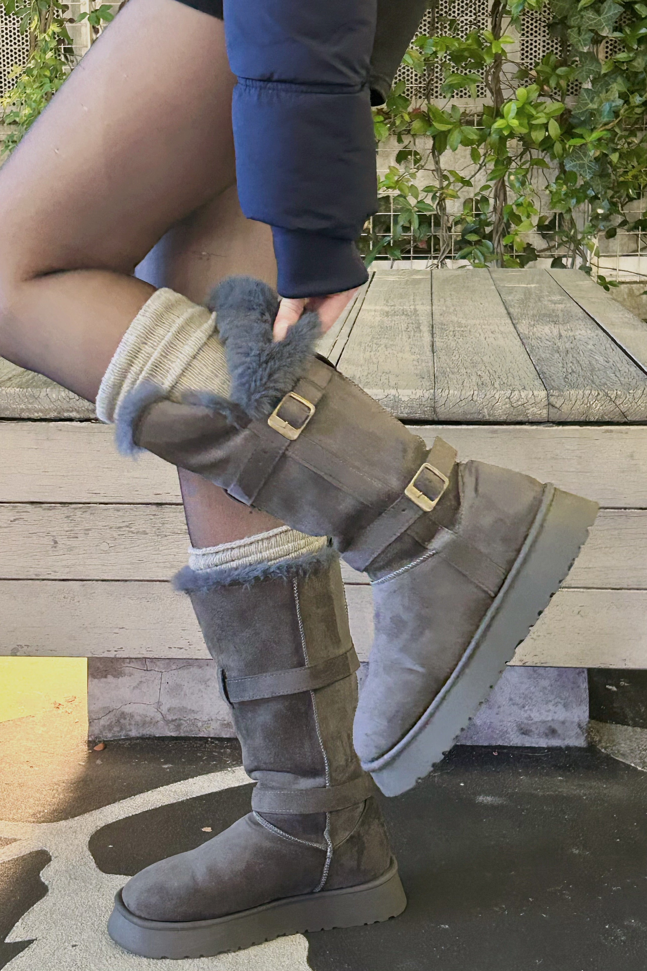 ムートンミドルロングブーツ KR13779