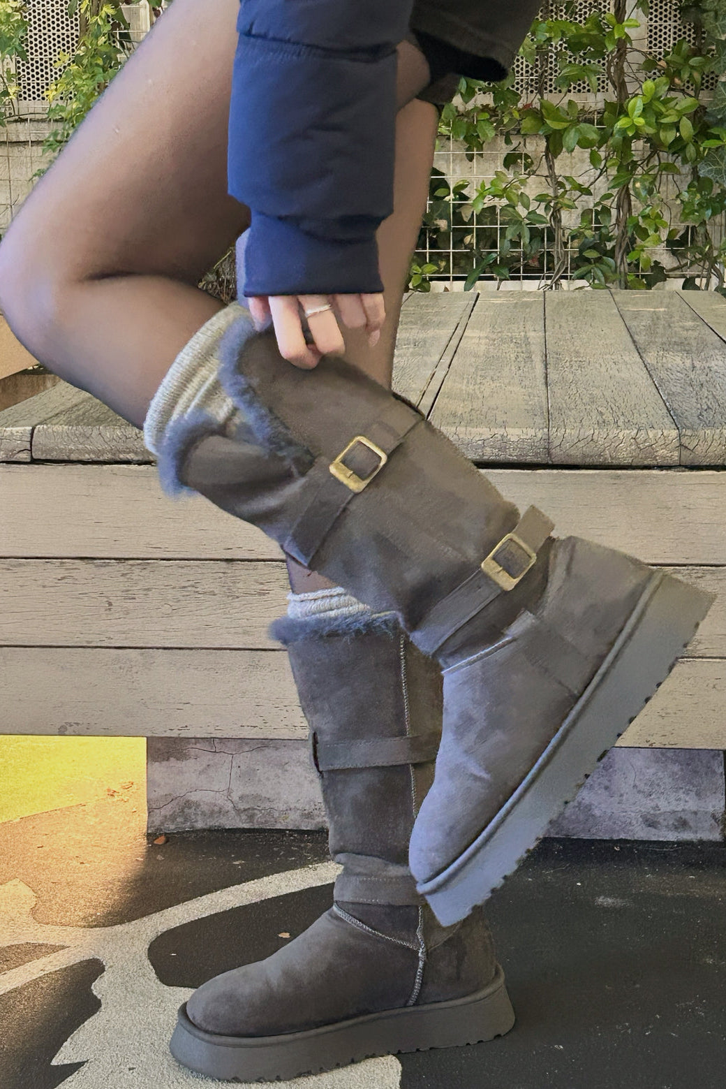 ムートンミドルロングブーツ KR13779