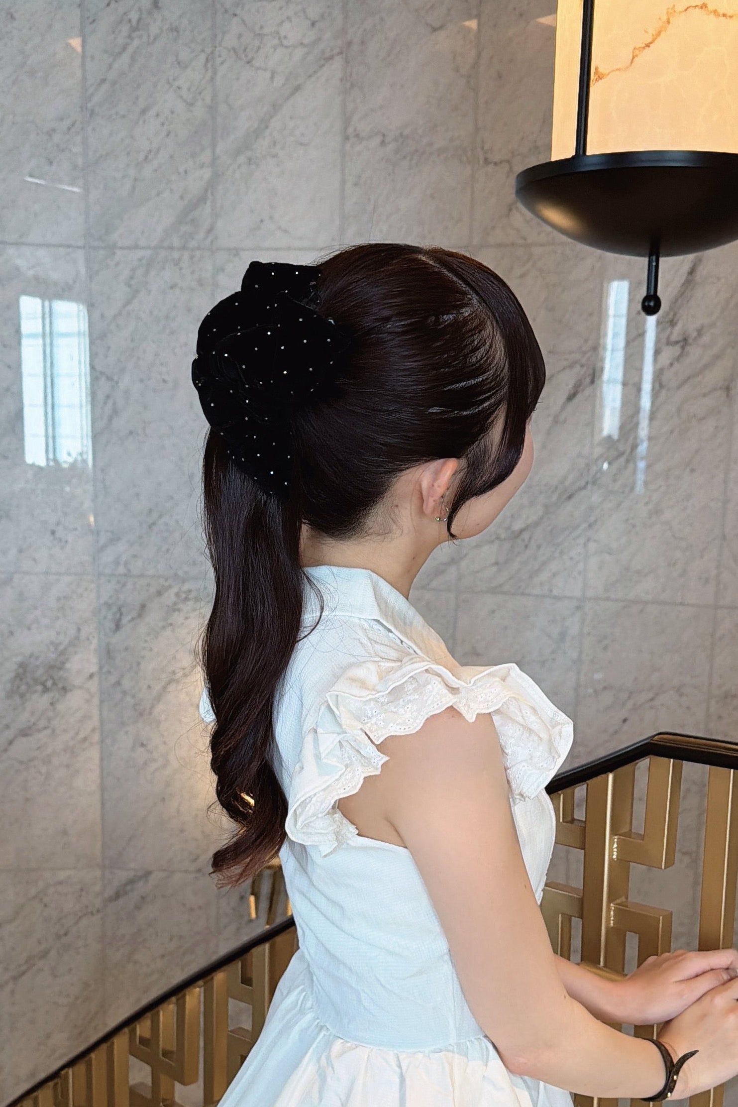 ベロアビジュービッグリボンクリップ KR15038
