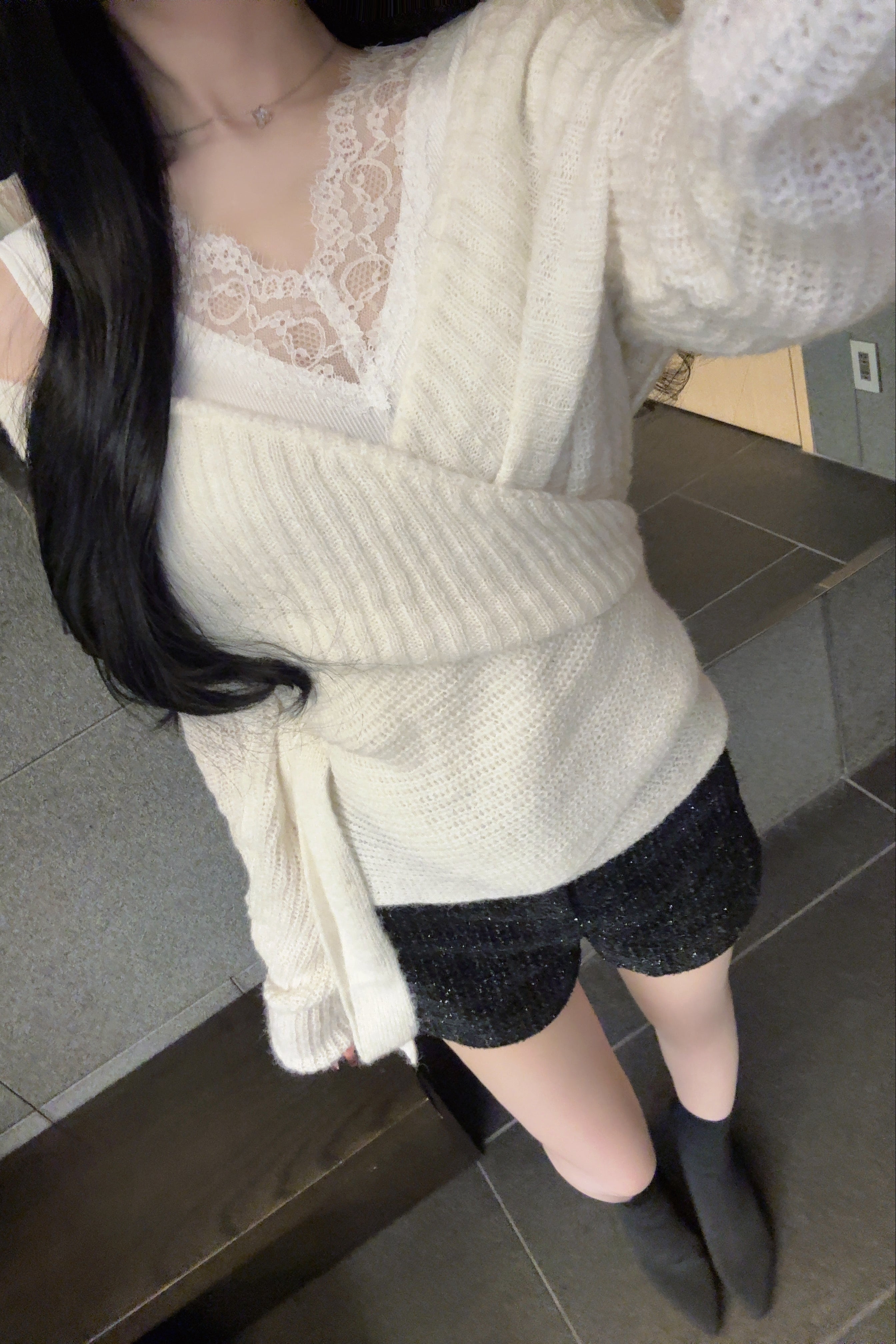 ネックレースデザインニット KR12731