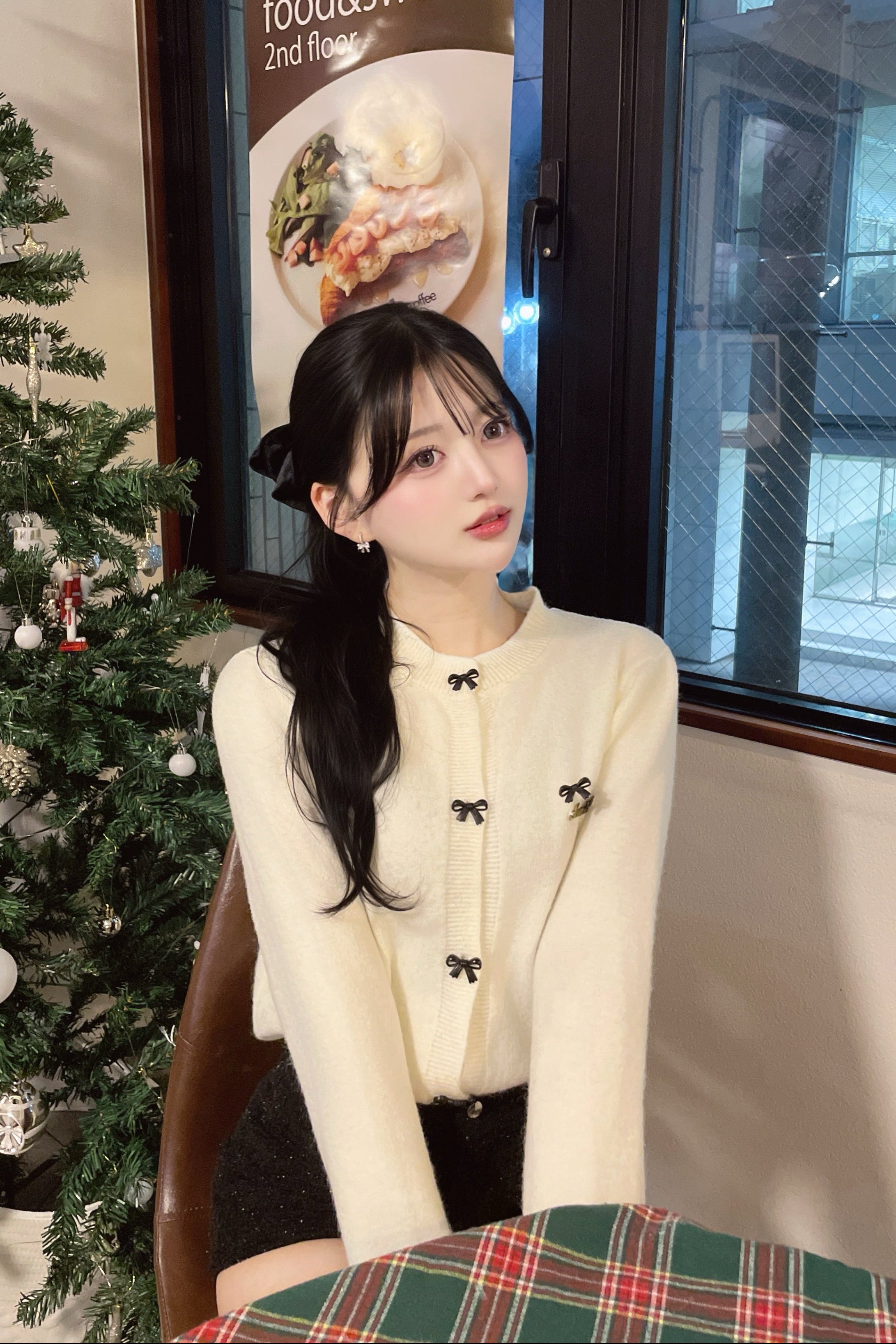 リボンボタンカーディガン KR13597