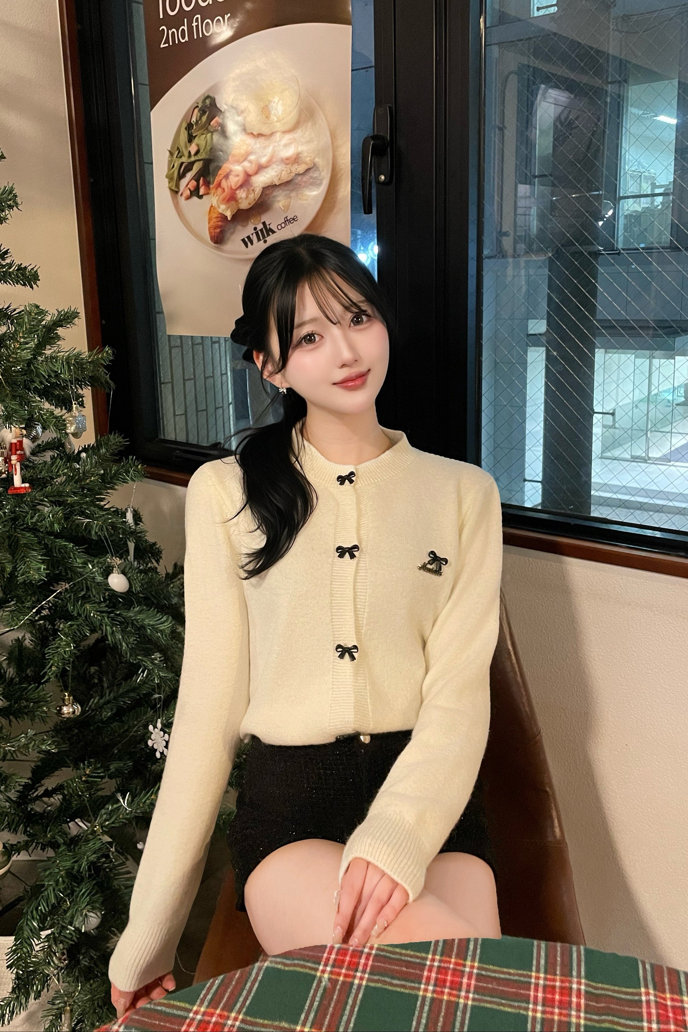 リボンボタンカーディガン KR13597