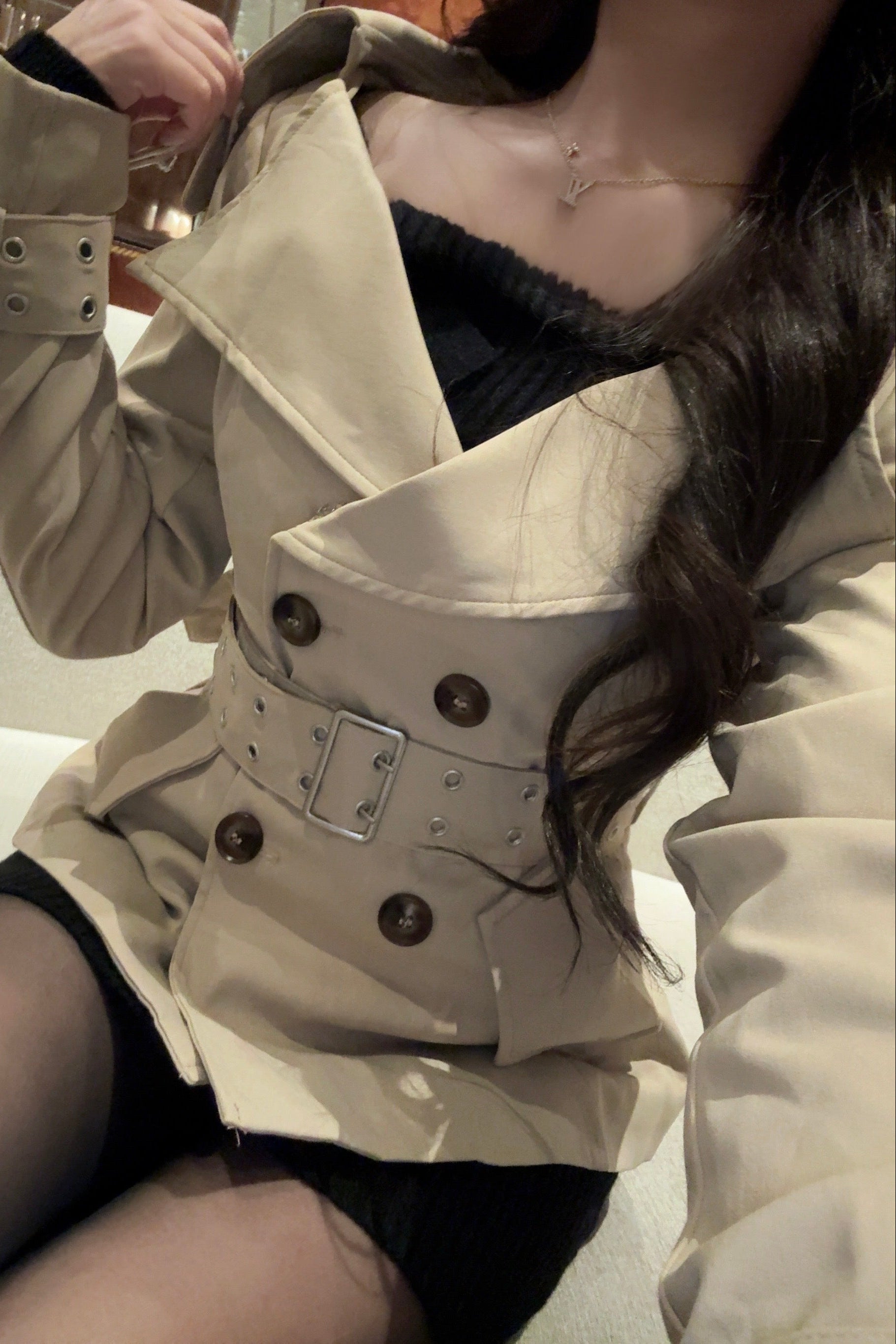 ベルトオフショルトレンチジャケット KR30053