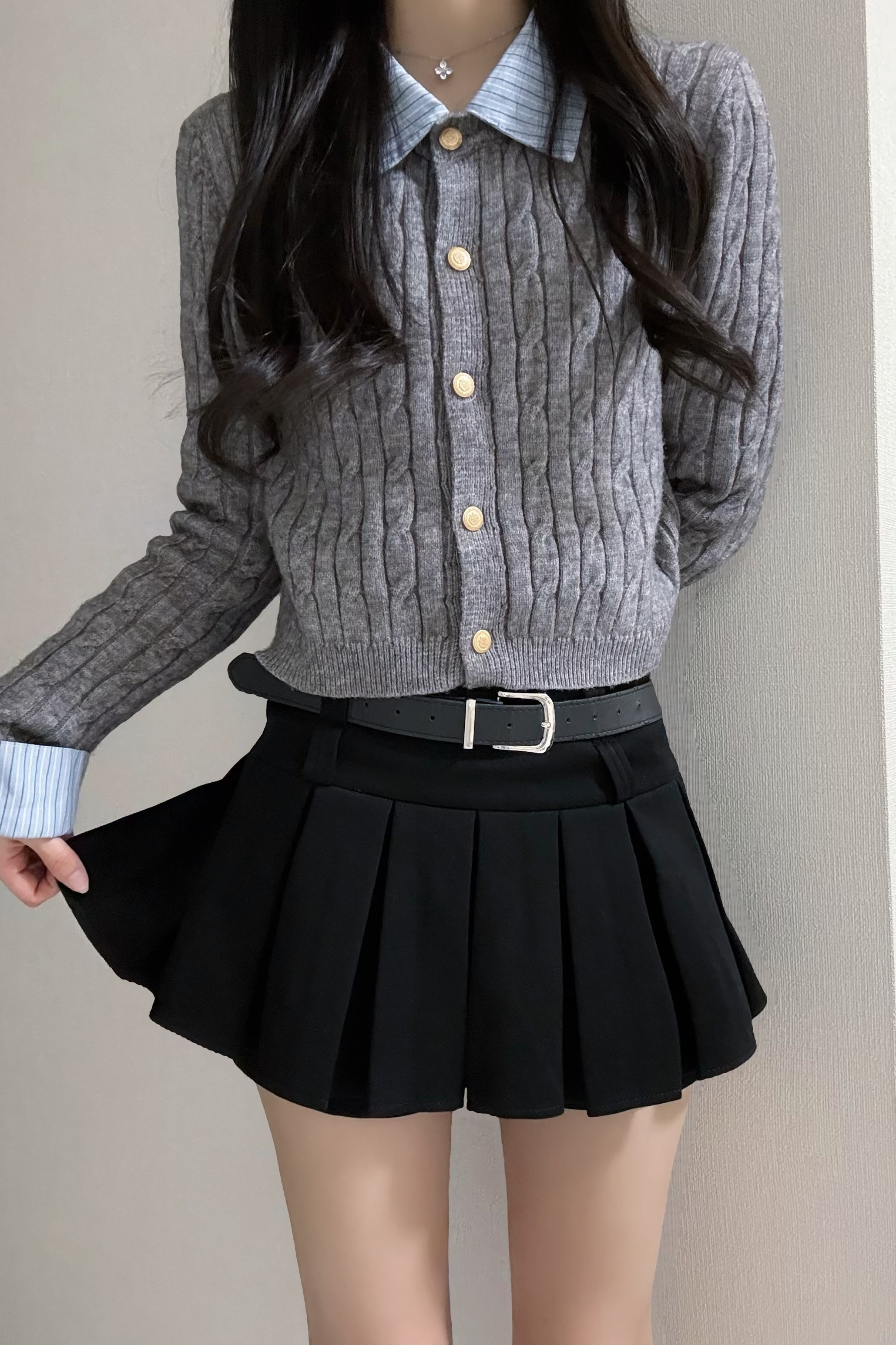 ボックスプリーツデザインスカート KR10190