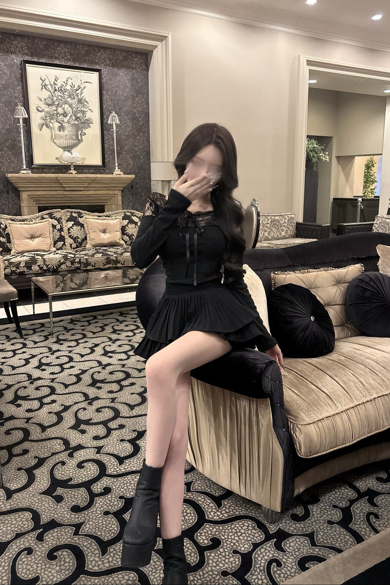 レースリボンシアートップス KR13907