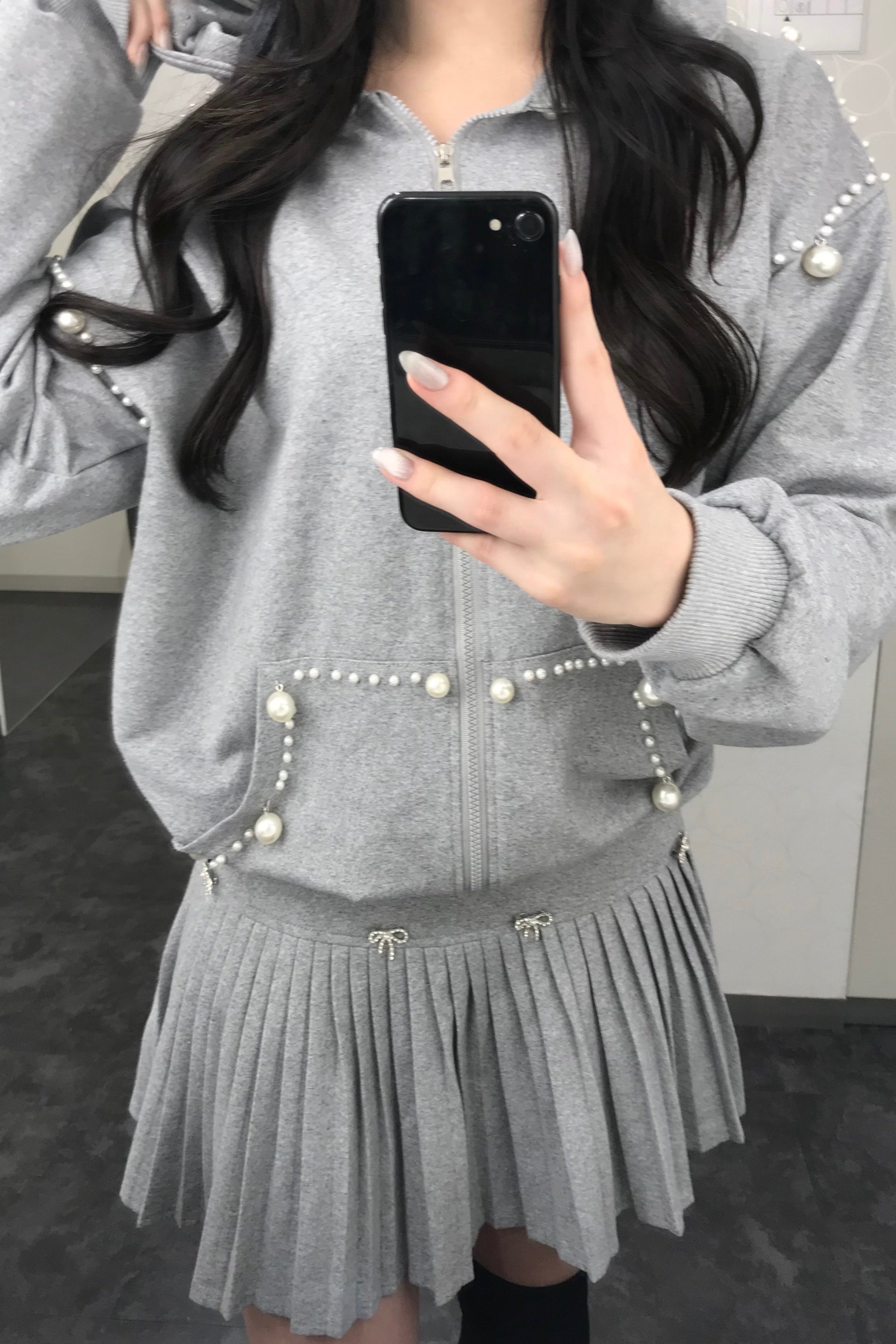 パールモチーフスウェットセットアップ KR30242