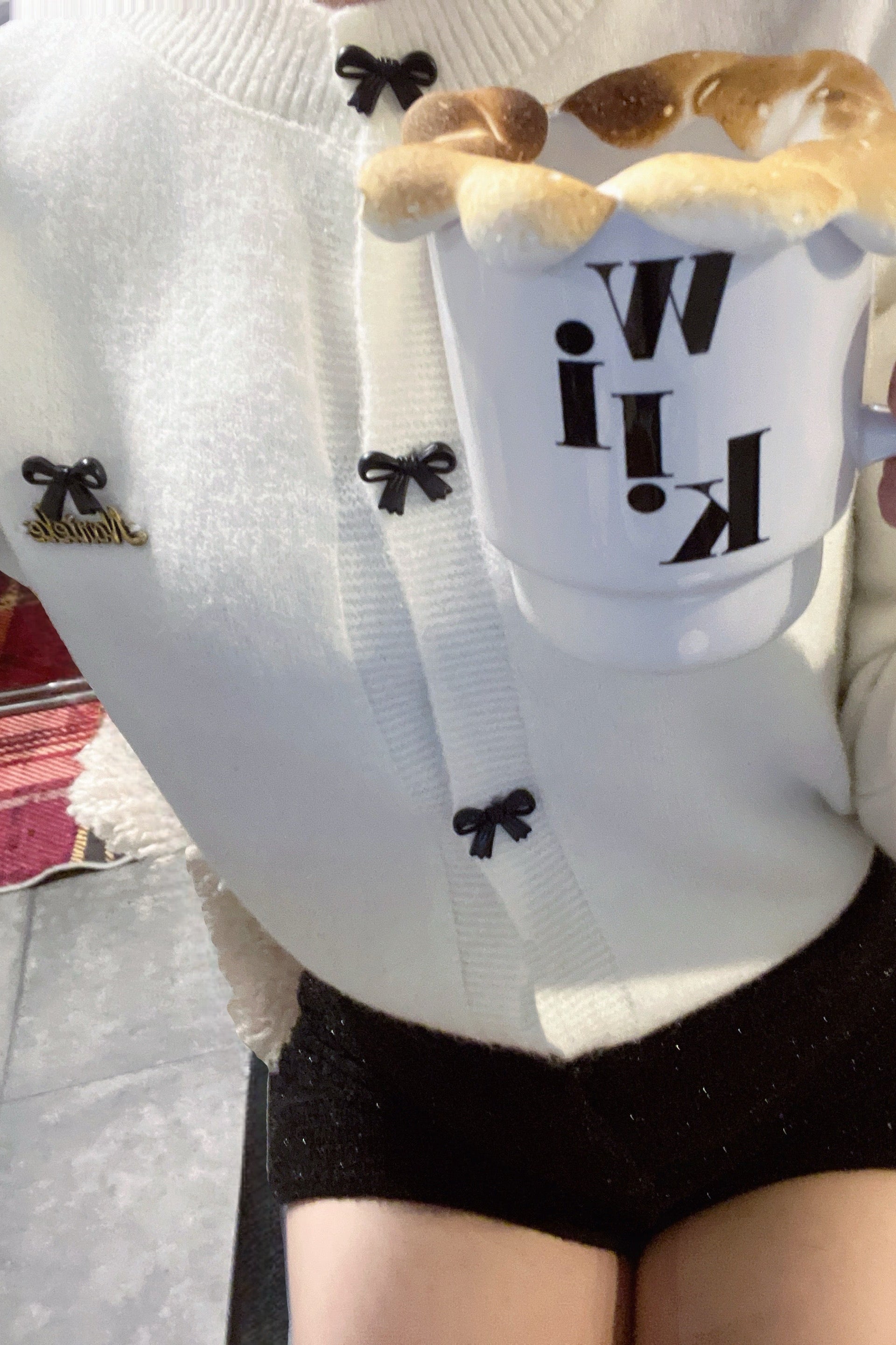 リボンボタンカーディガン KR13597