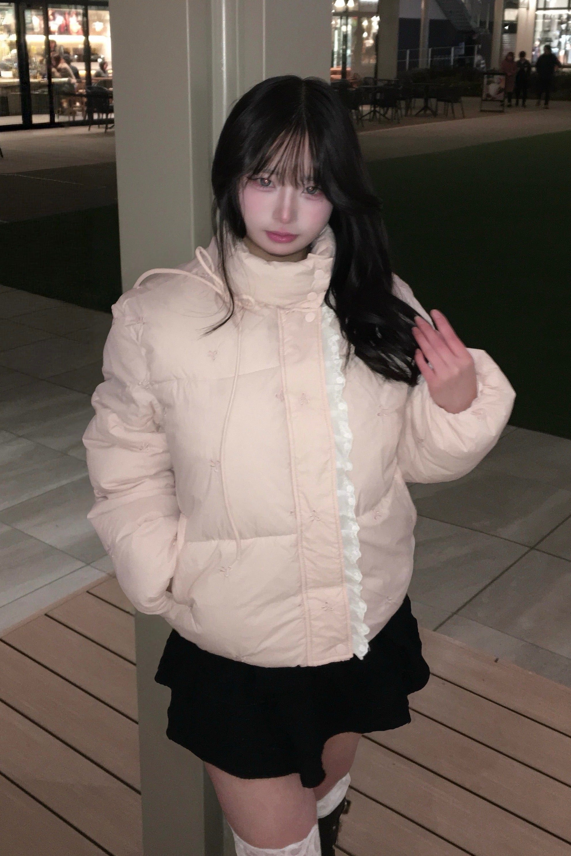 フリルリボンダウンジャケット KR30430