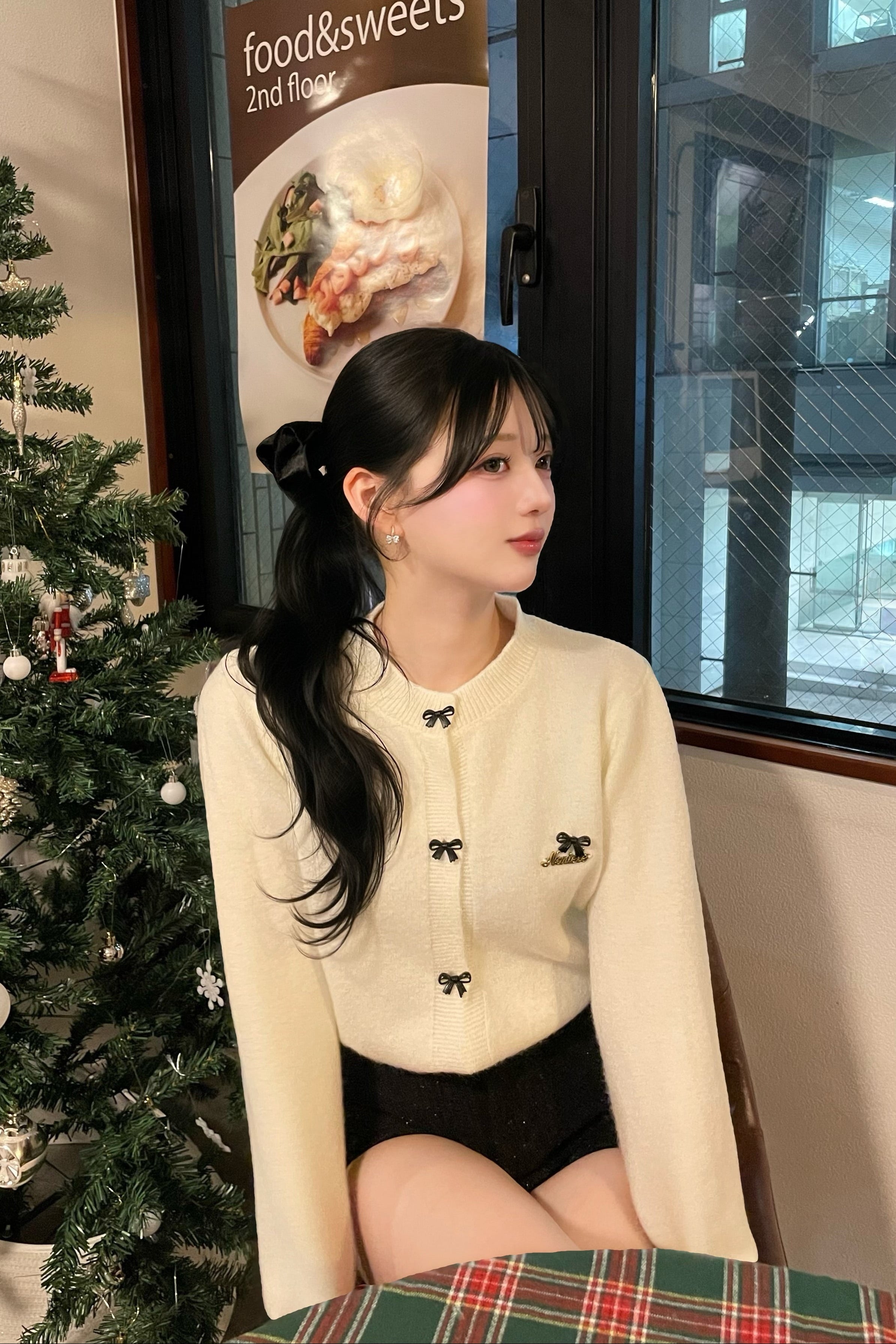 リボンボタンカーディガン KR13597