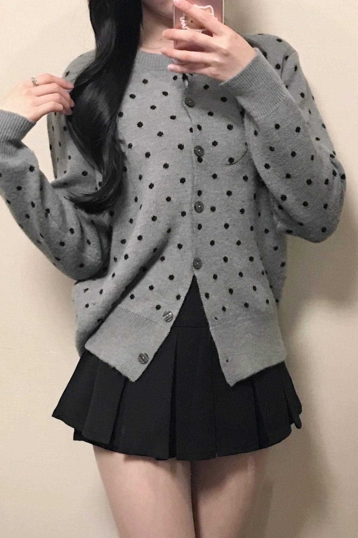 ドットシンプルカーディガン KR13318