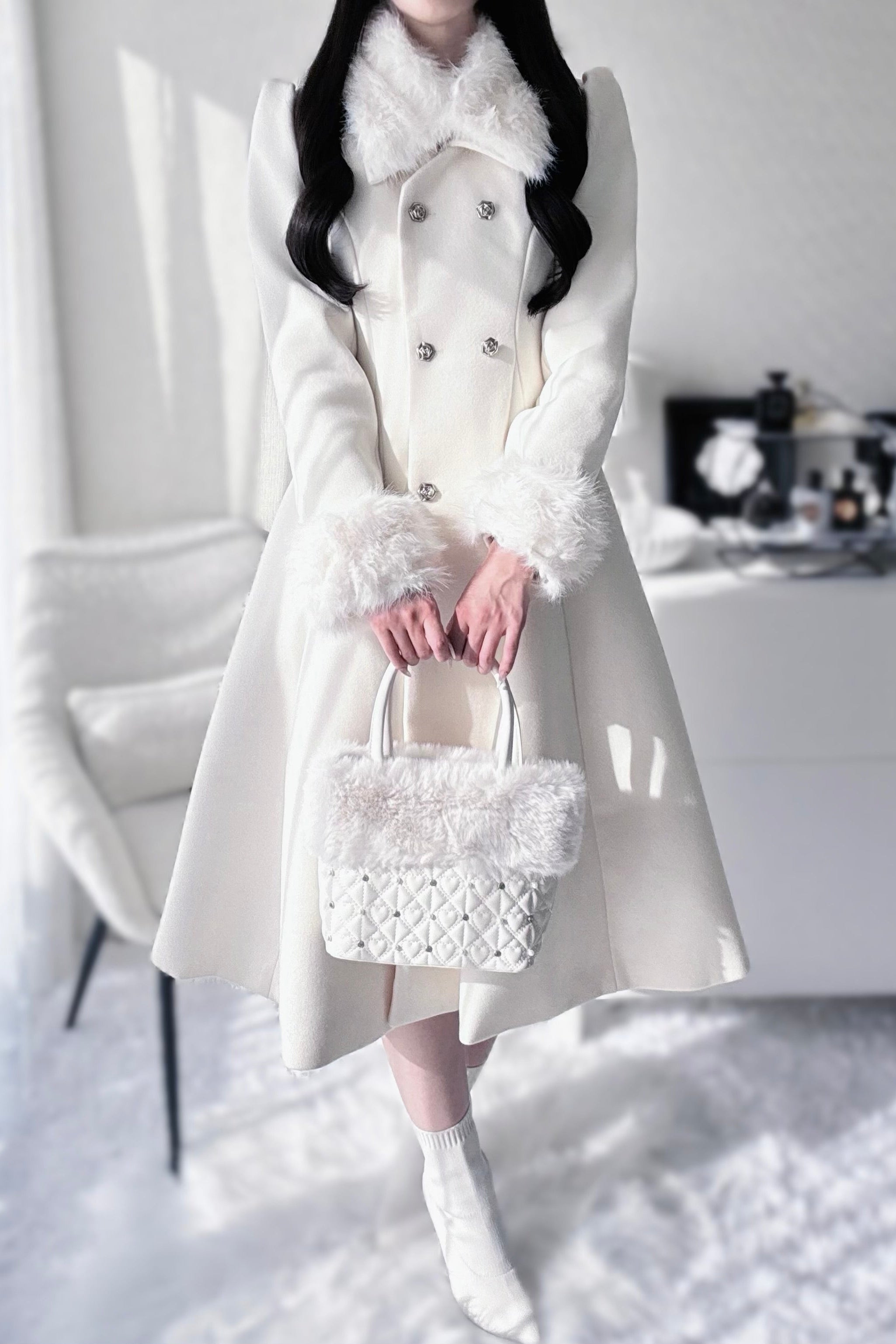 ロングファーコート KR30151