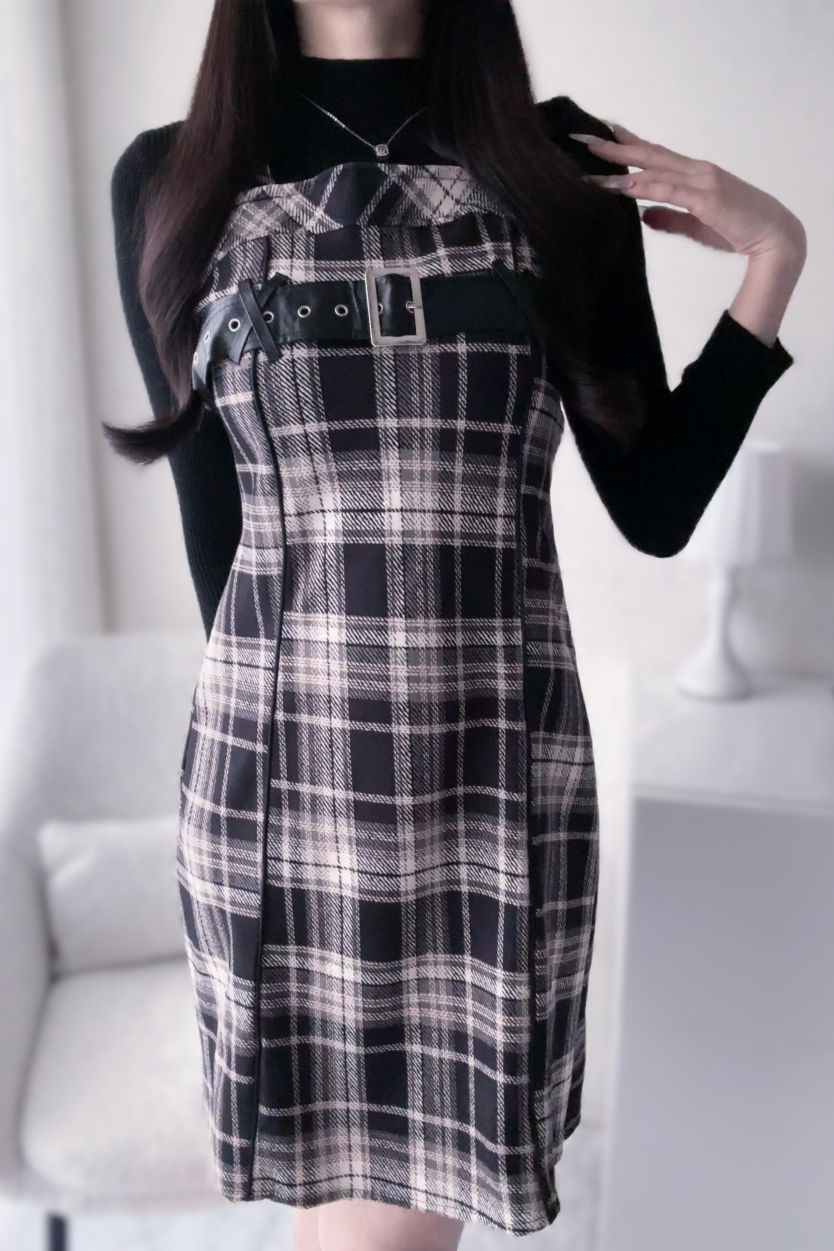 ツーピースチェックワンピース KR30155