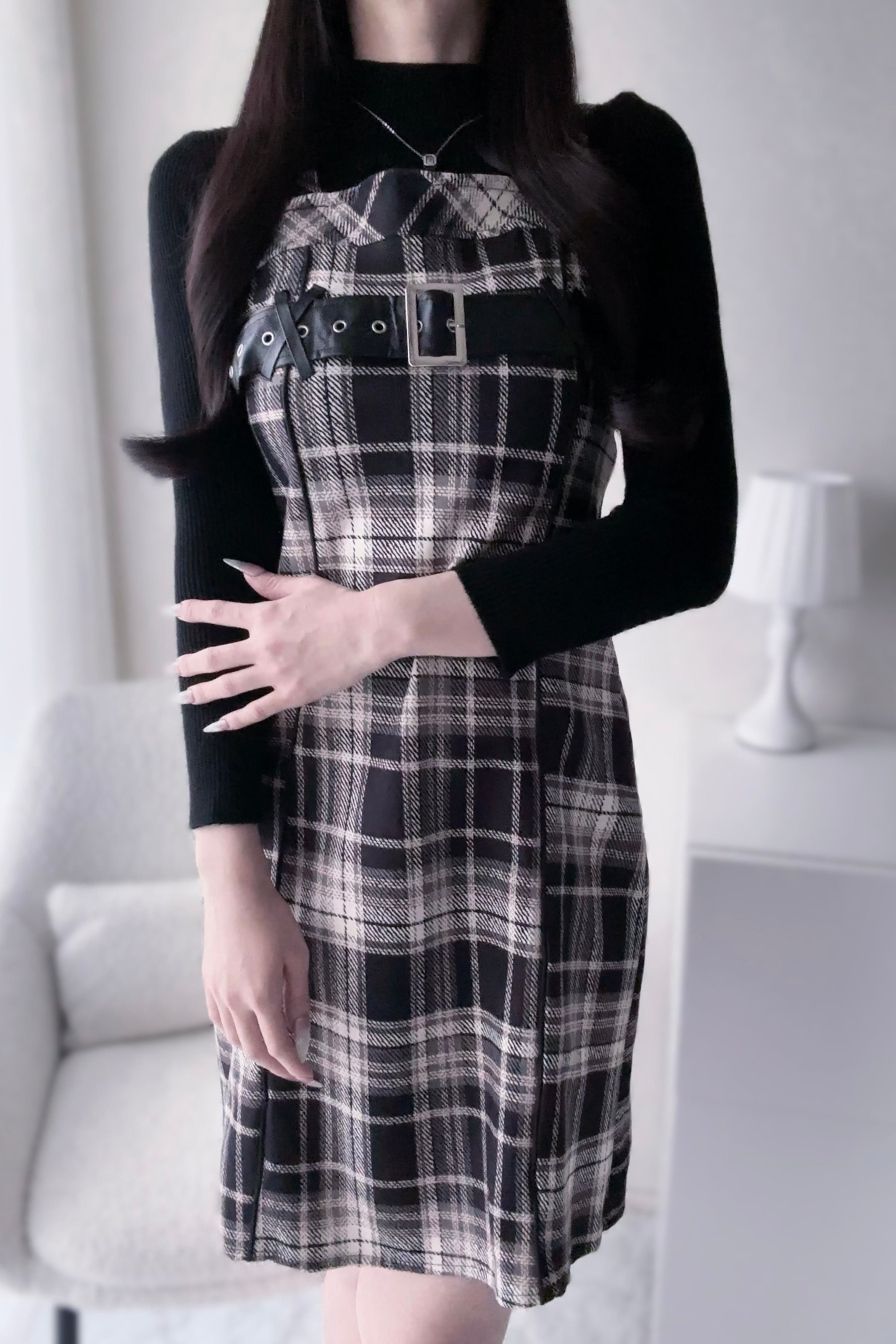 ツーピースチェックワンピース KR30155