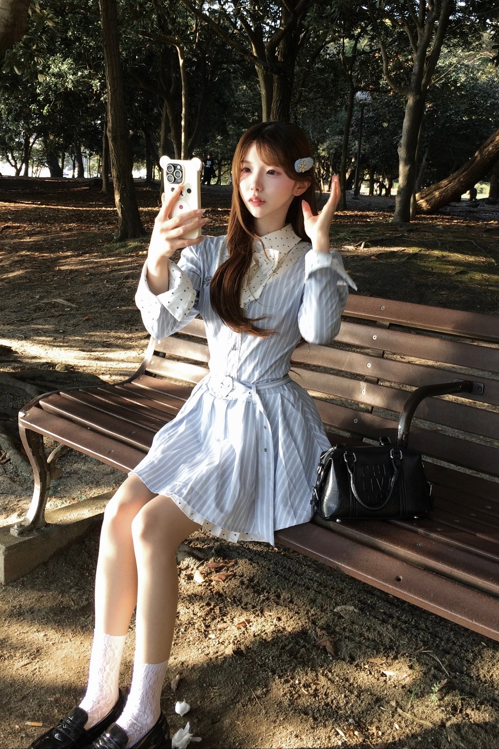 ハートドットリボンワンピース KR14386