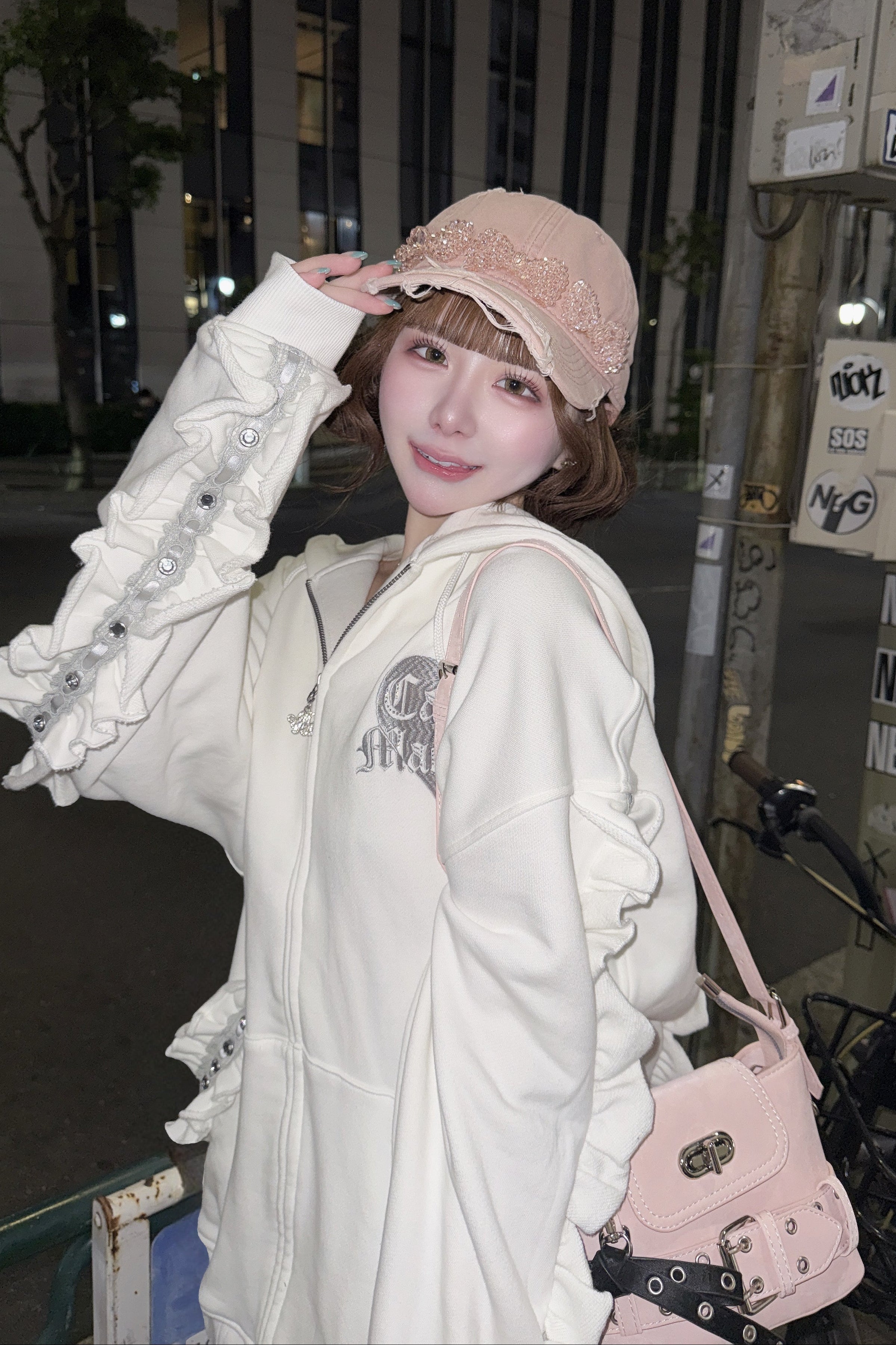 リボンビジューキャップ KR15060