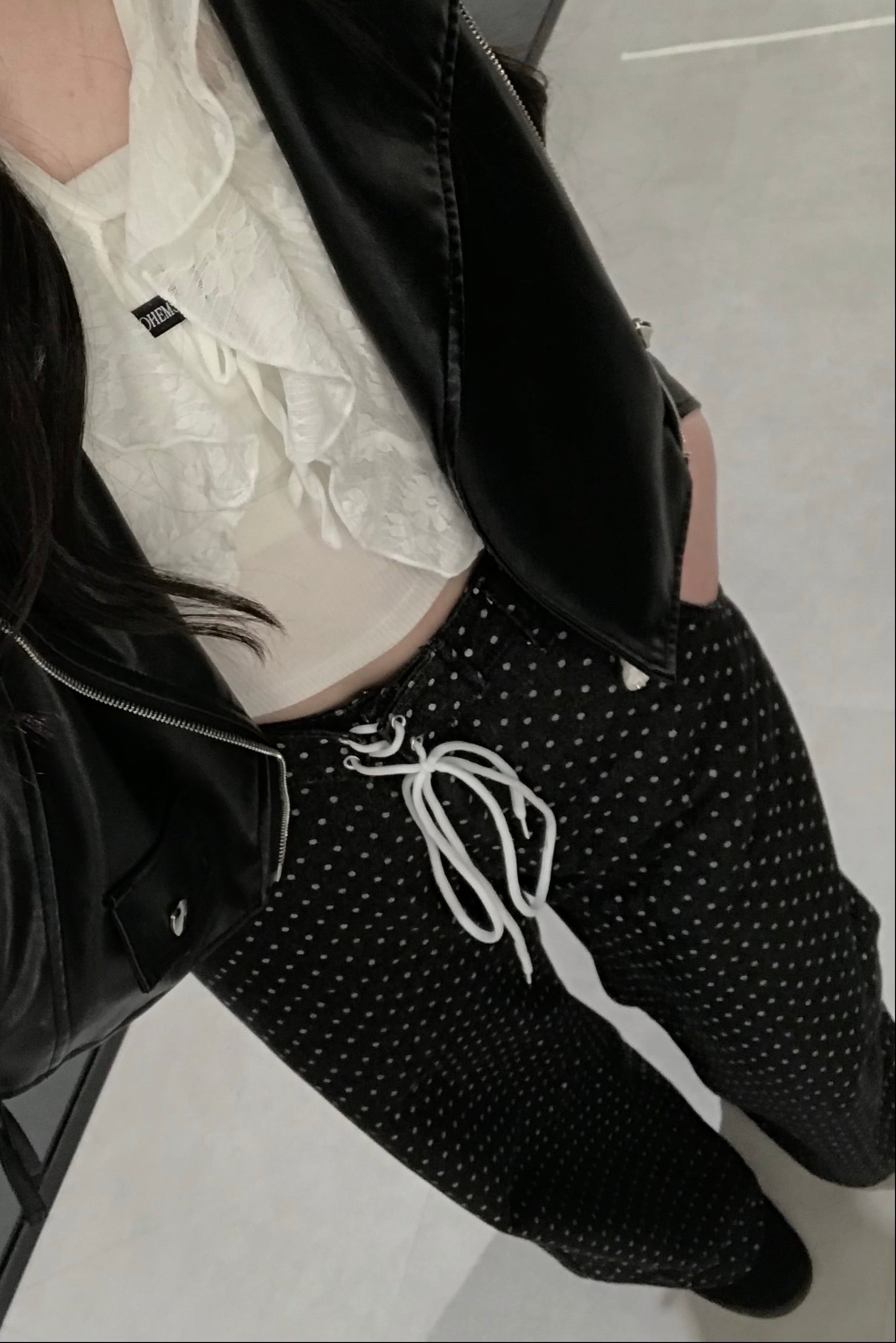 ドットデニムワイドパンツ KR13734