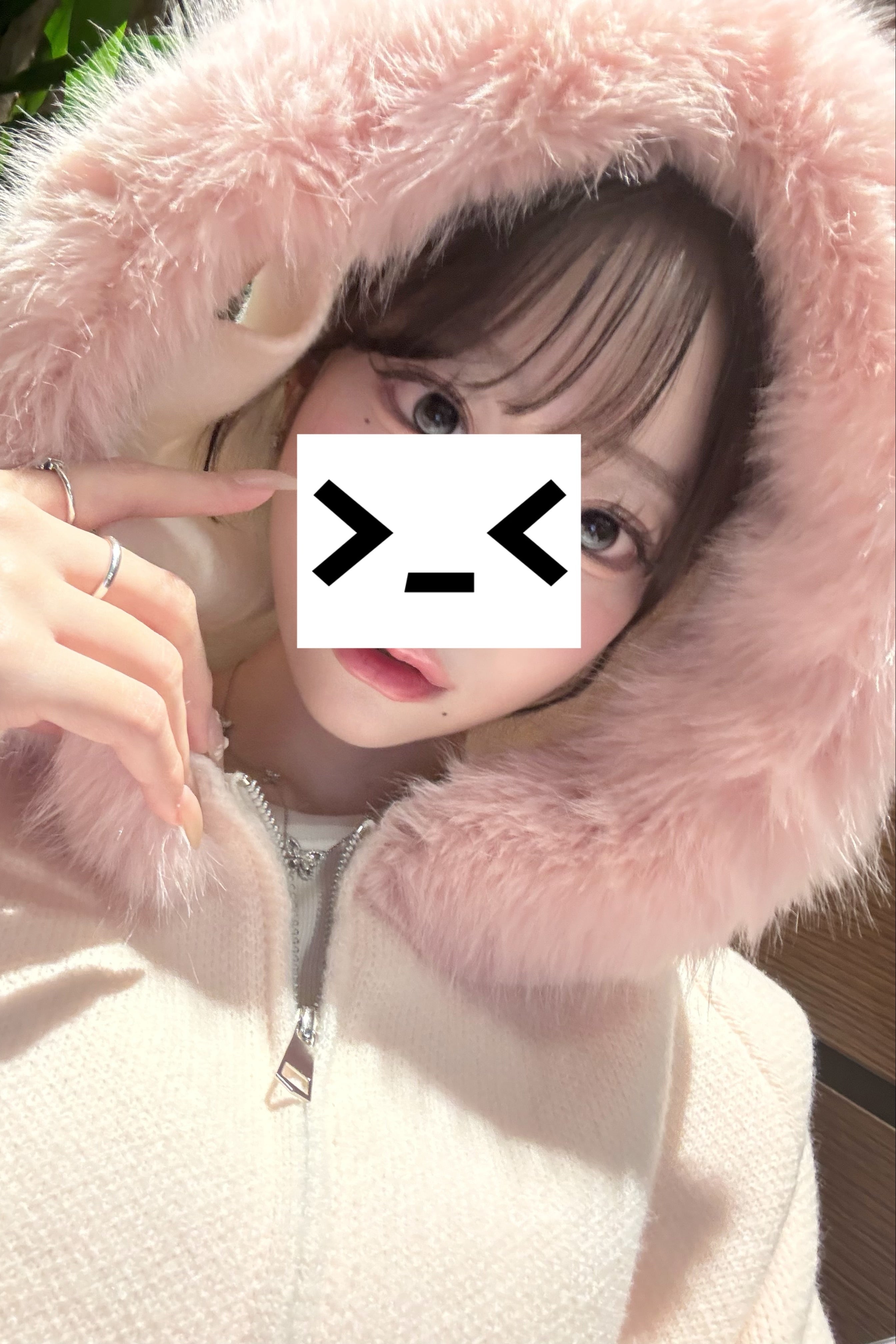 ファーフードニット KR13633