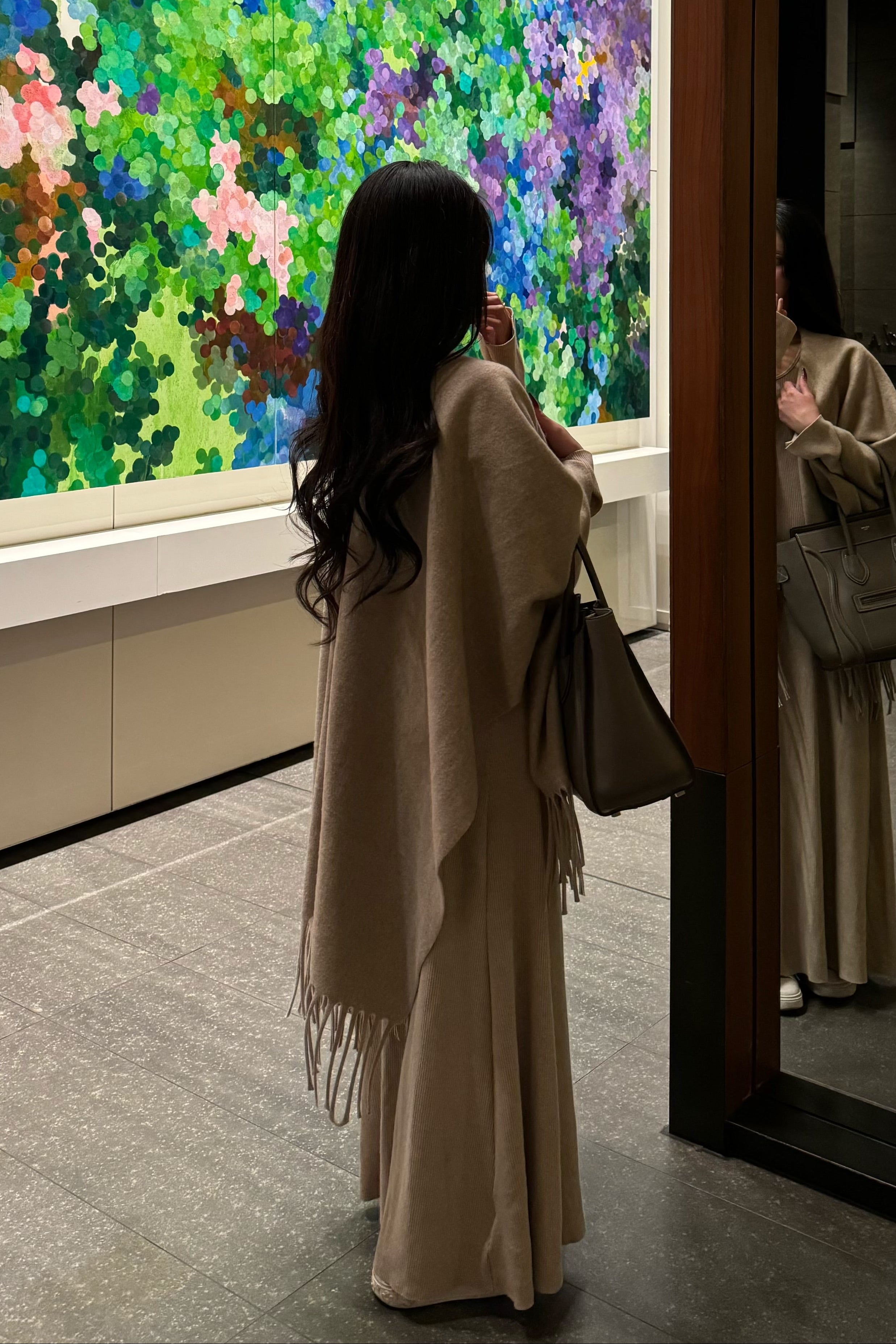 Vネックショールロングワンピース KR13835