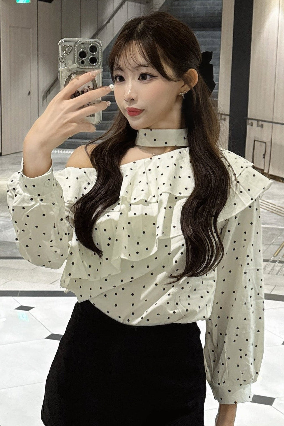ドットフリルブラウス KR12710