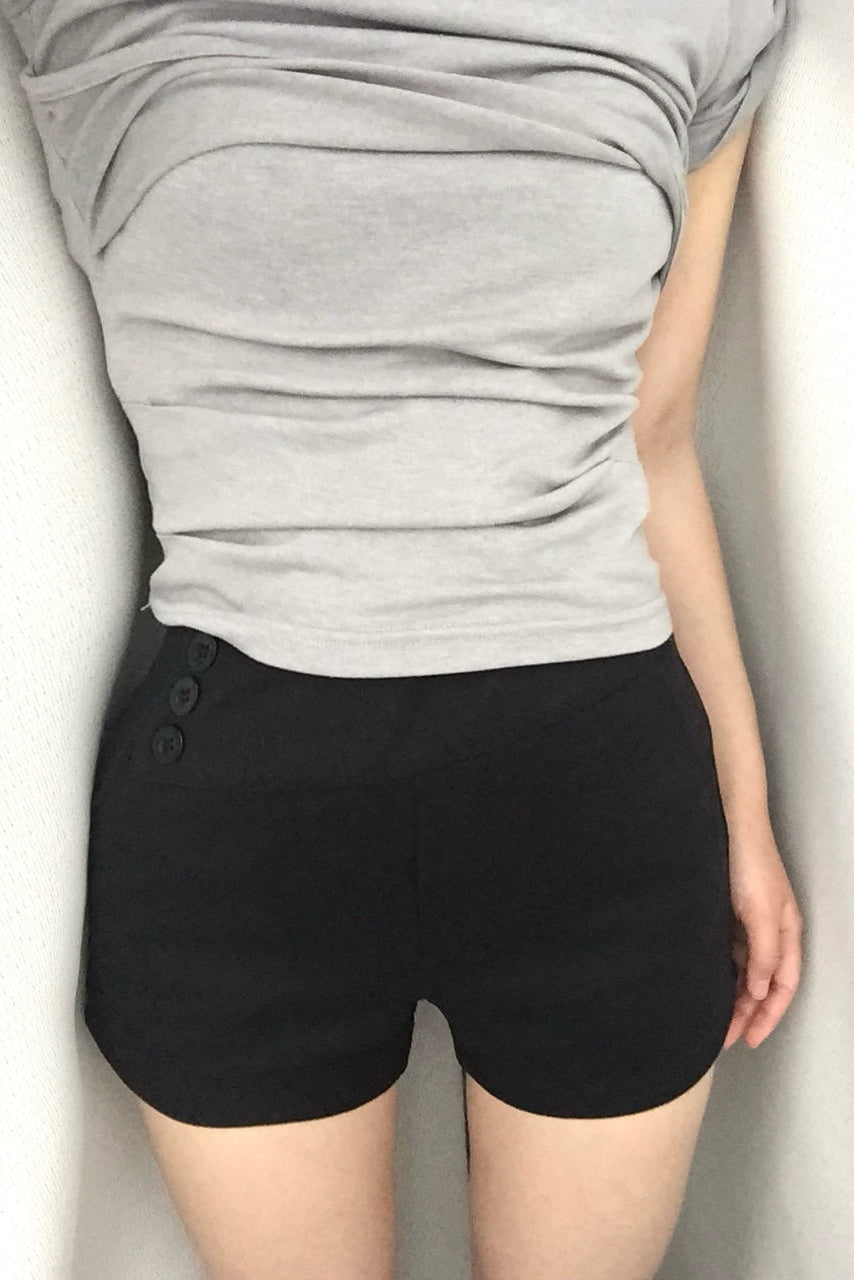 サイドボタンハイウエストショートパンツ KR15136