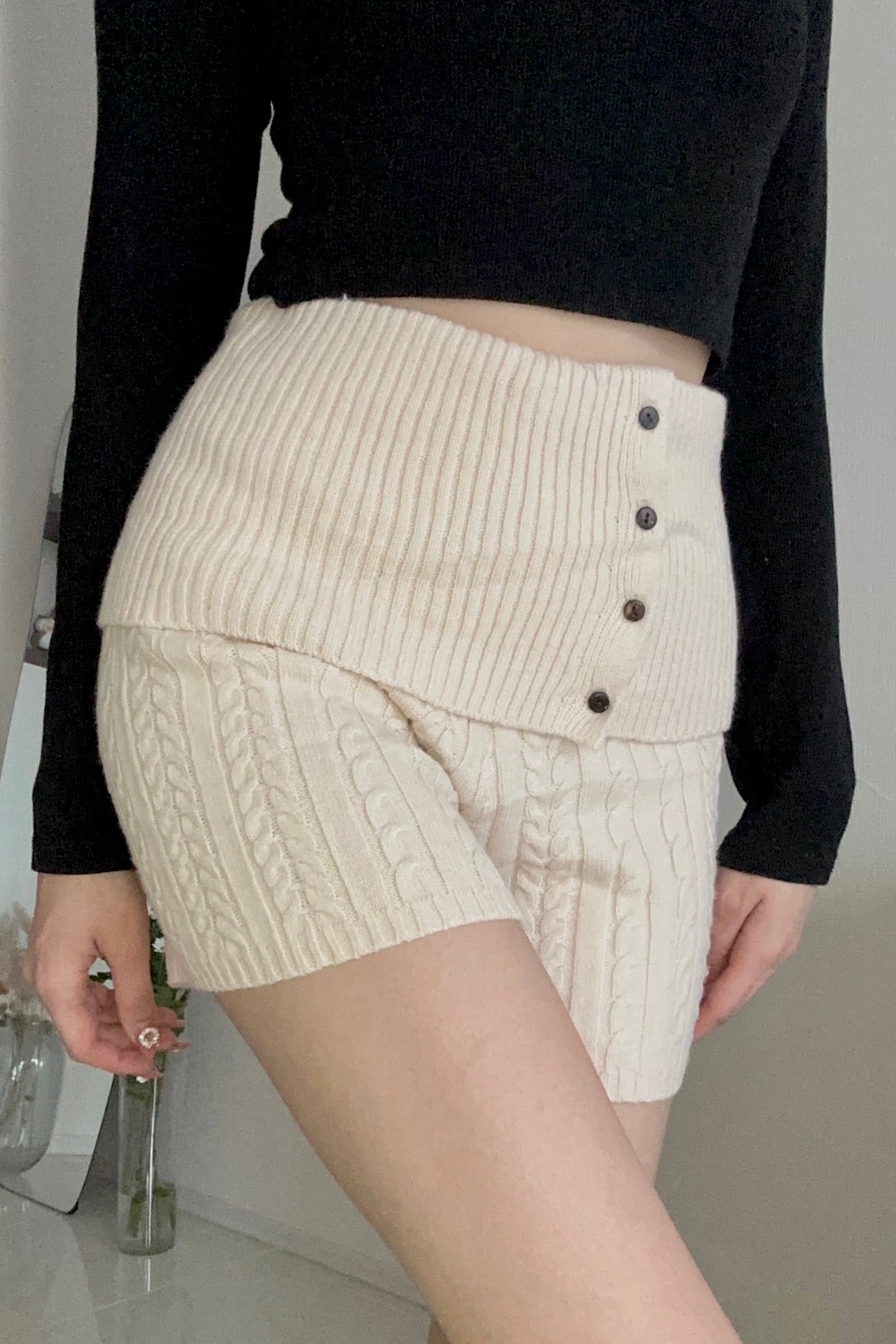 リブニットショートパンツ KR13474