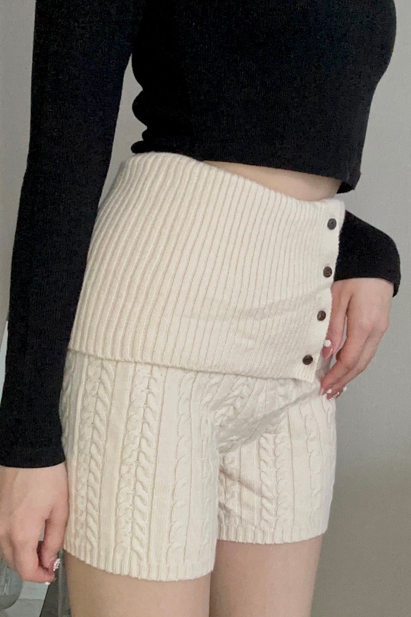 リブニットショートパンツ KR13474