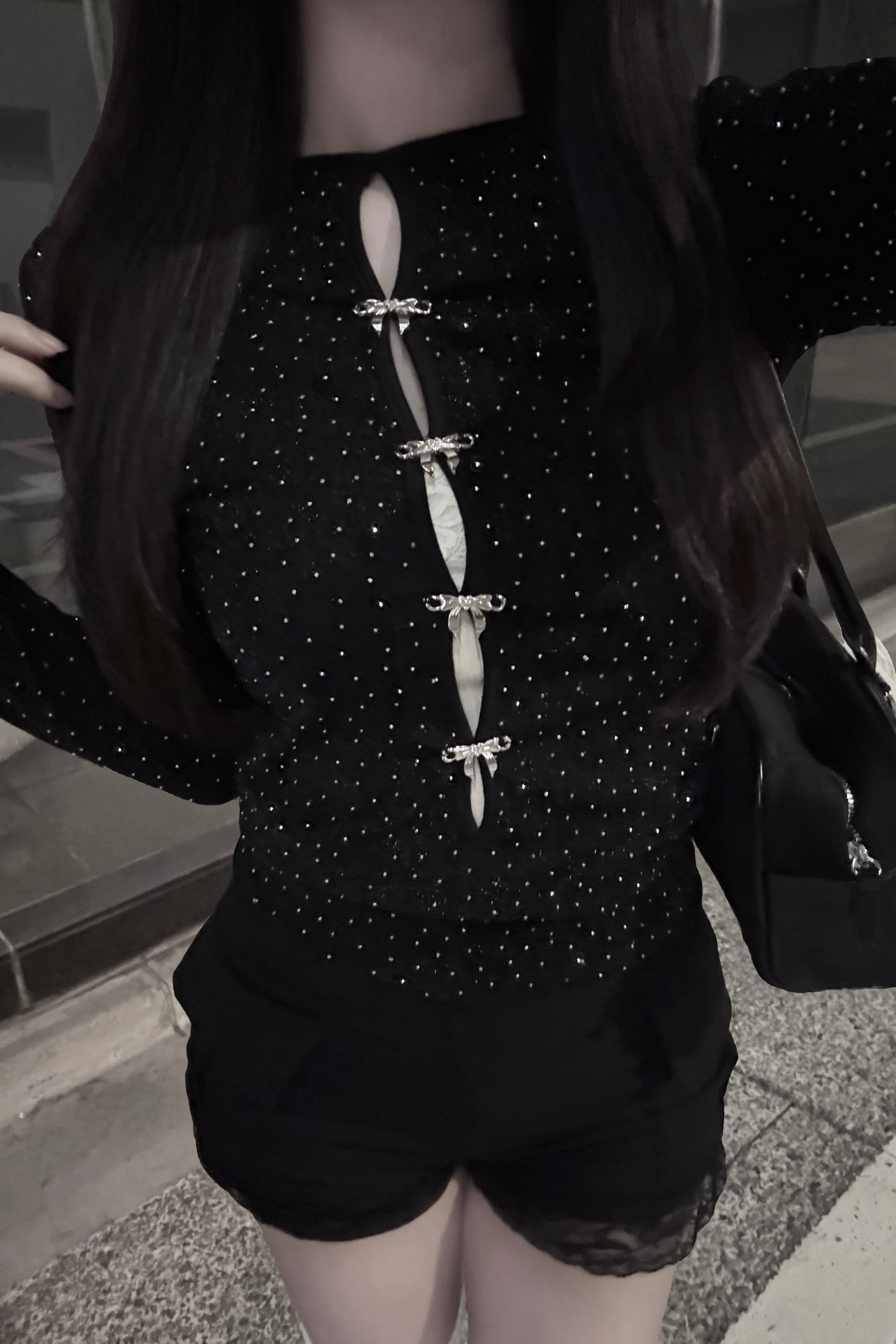 ドットリボンフロントオープントップス KR14236