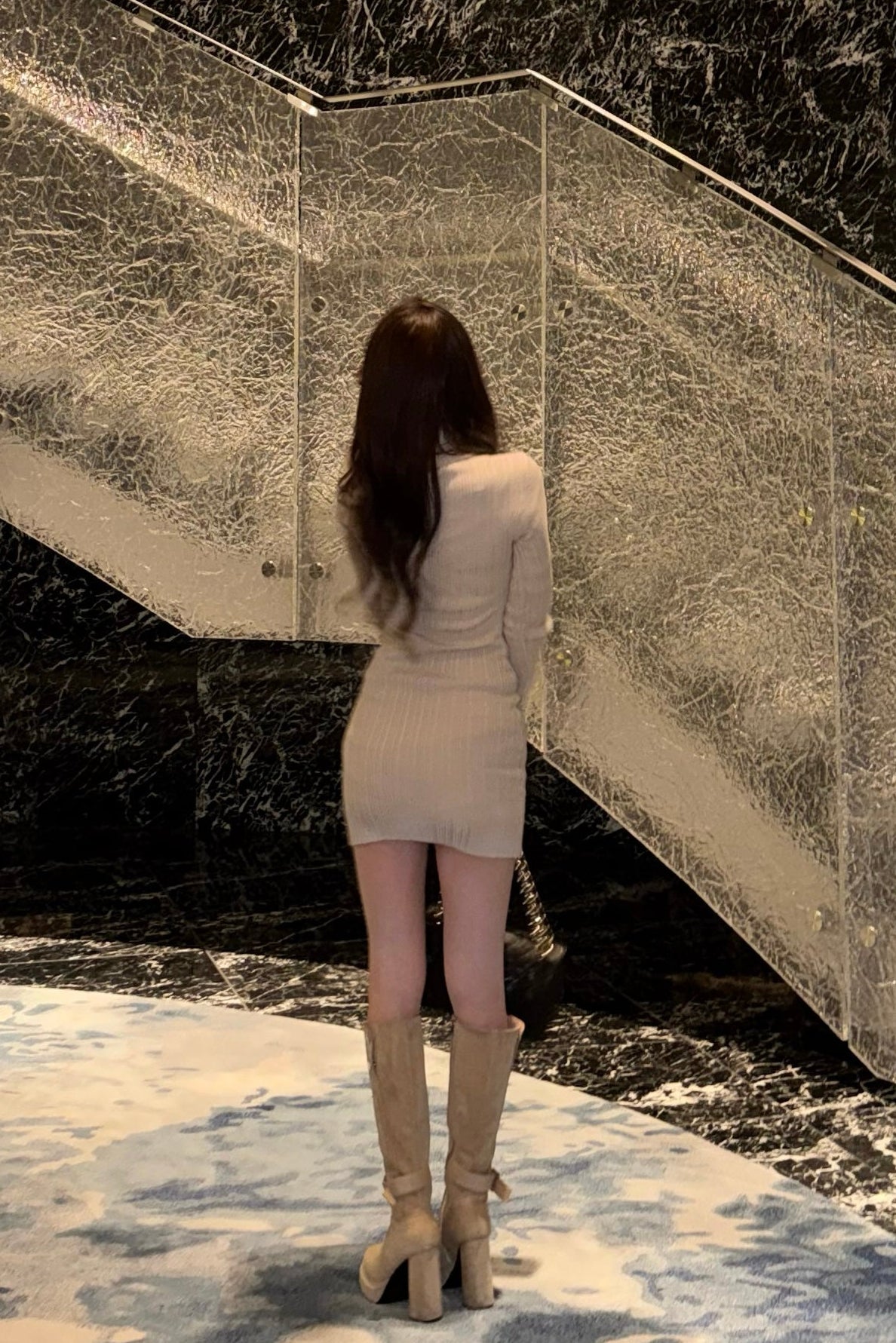 スエードロング デザインブーツ KR13936