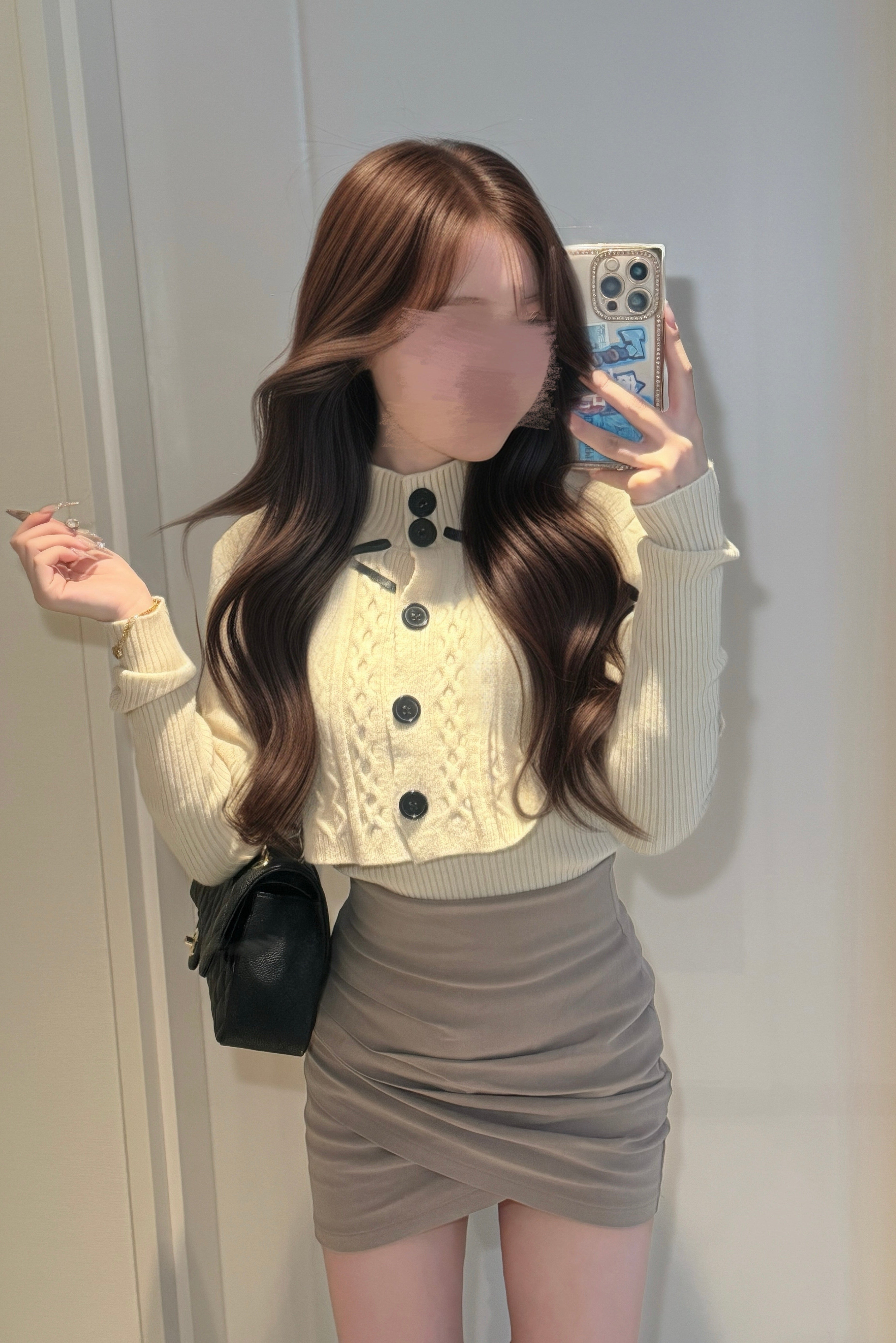 クラシカルボタンケープニット KR13935