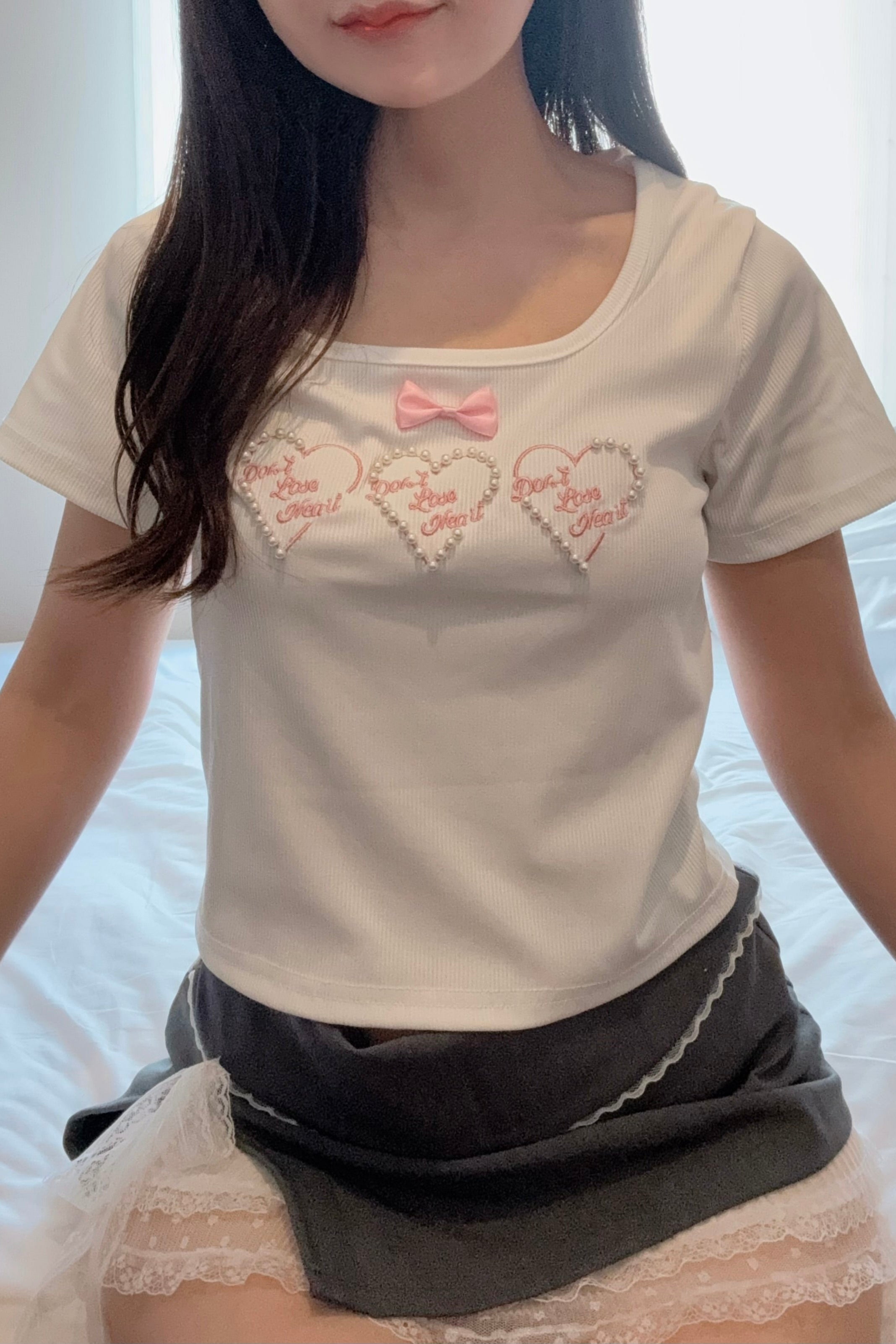 リボンハートデザインＴシャツ KR11372