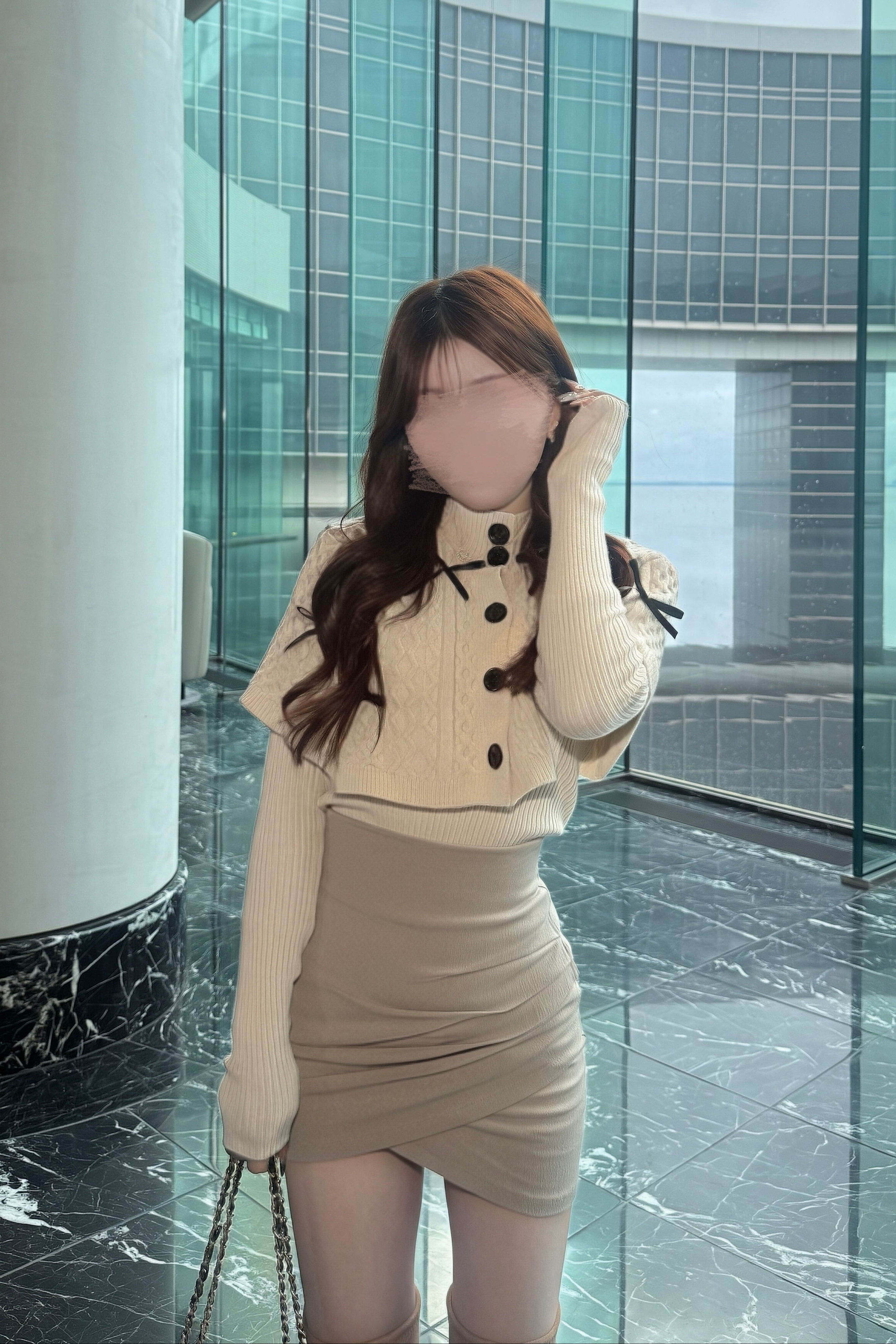 クラシカルボタンケープニット KR13935