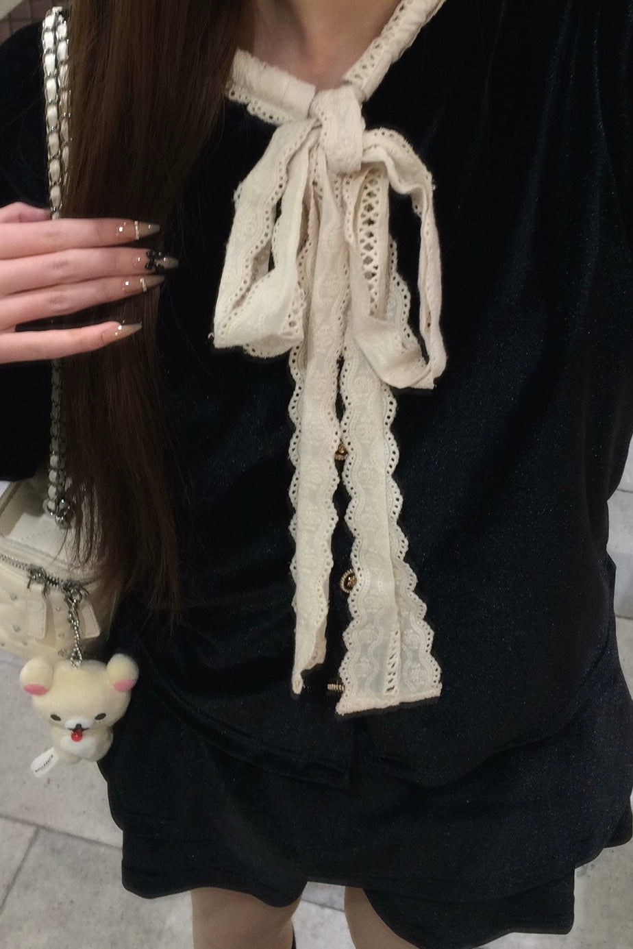 フレンチリボンベロアワンピース KR12427