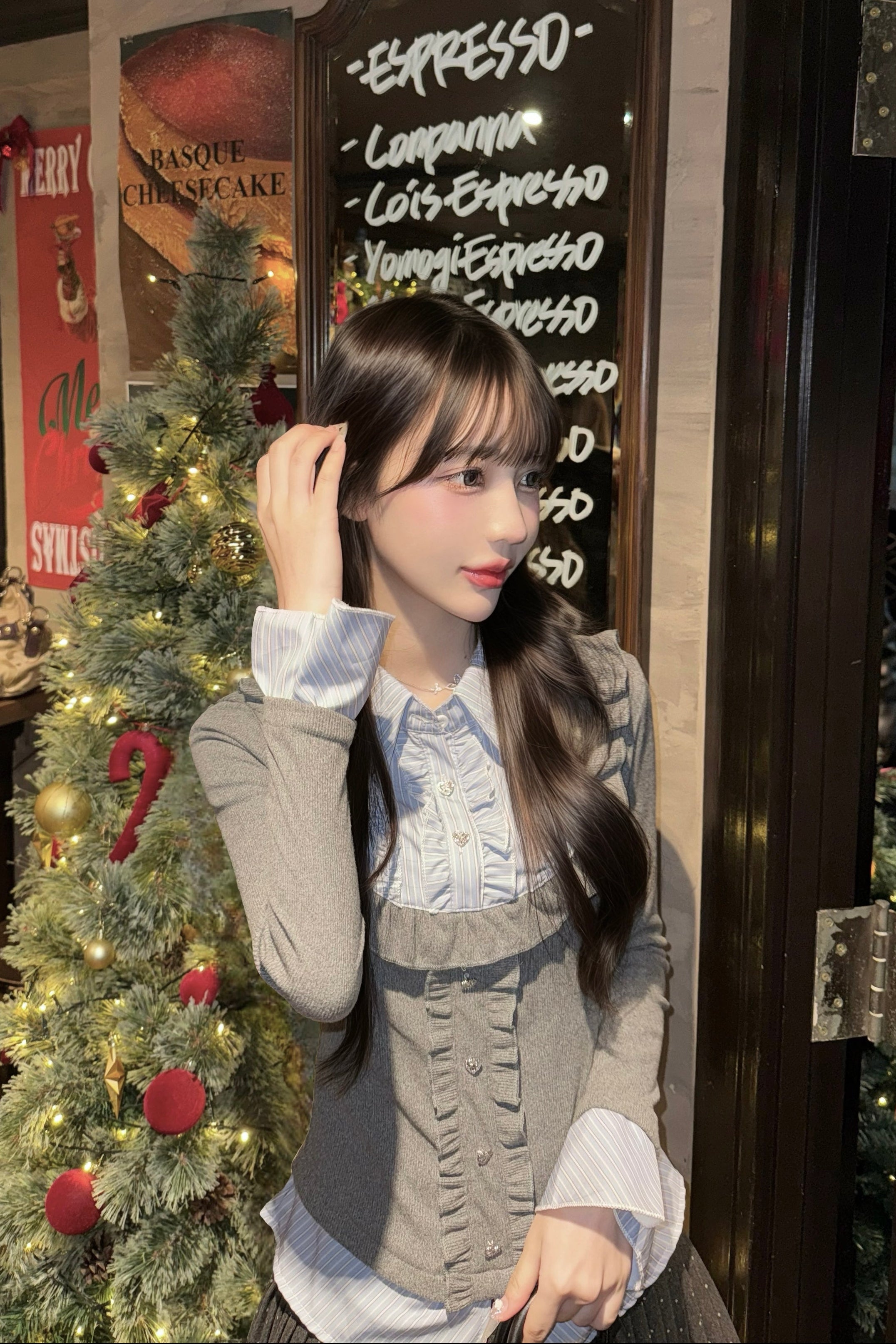 クラシカルシャツドッキングトップス KR13903