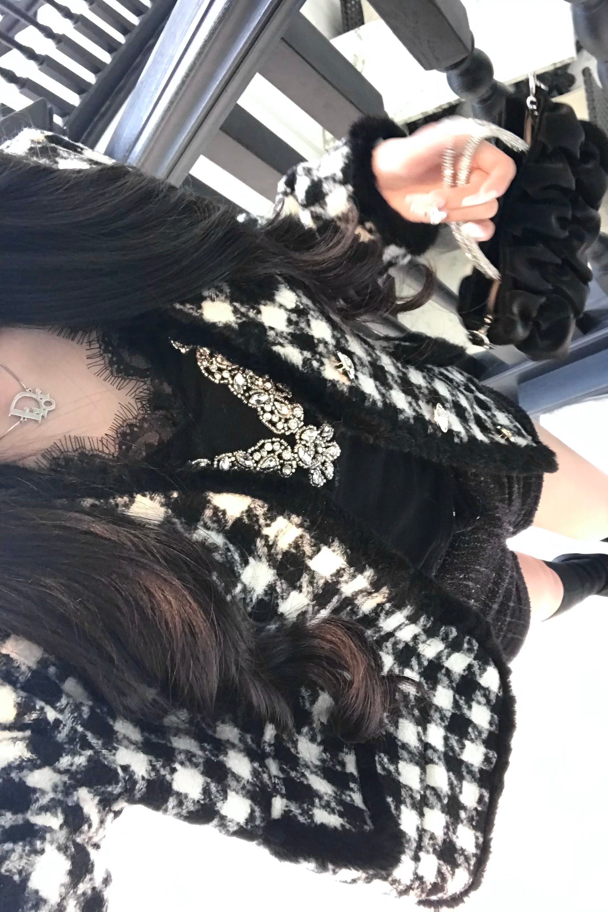 ファーフードロングダウン KR30044