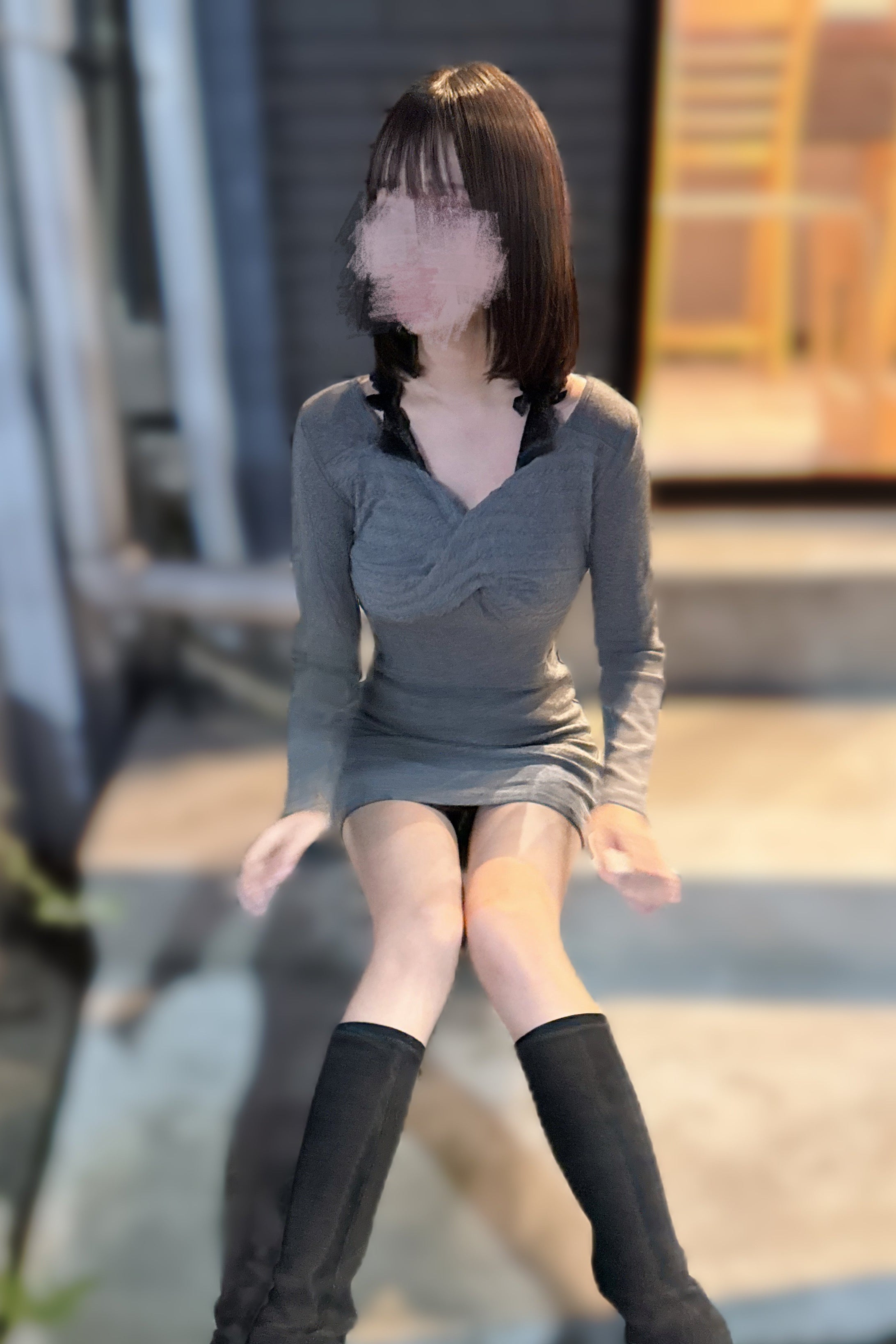 レースカシュクールニットワンピース KR13185