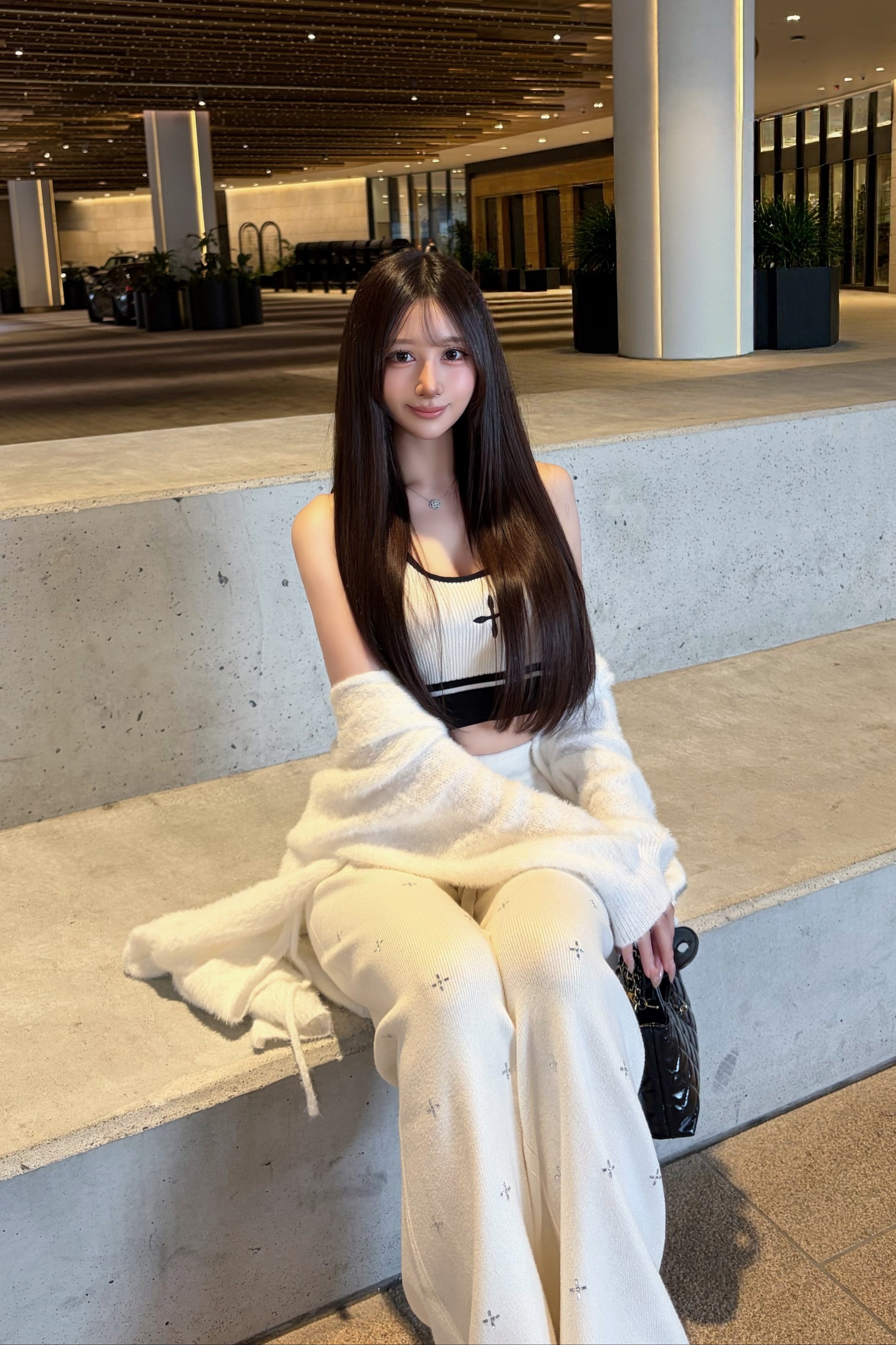 クロスビジューニットパンツ KR15333