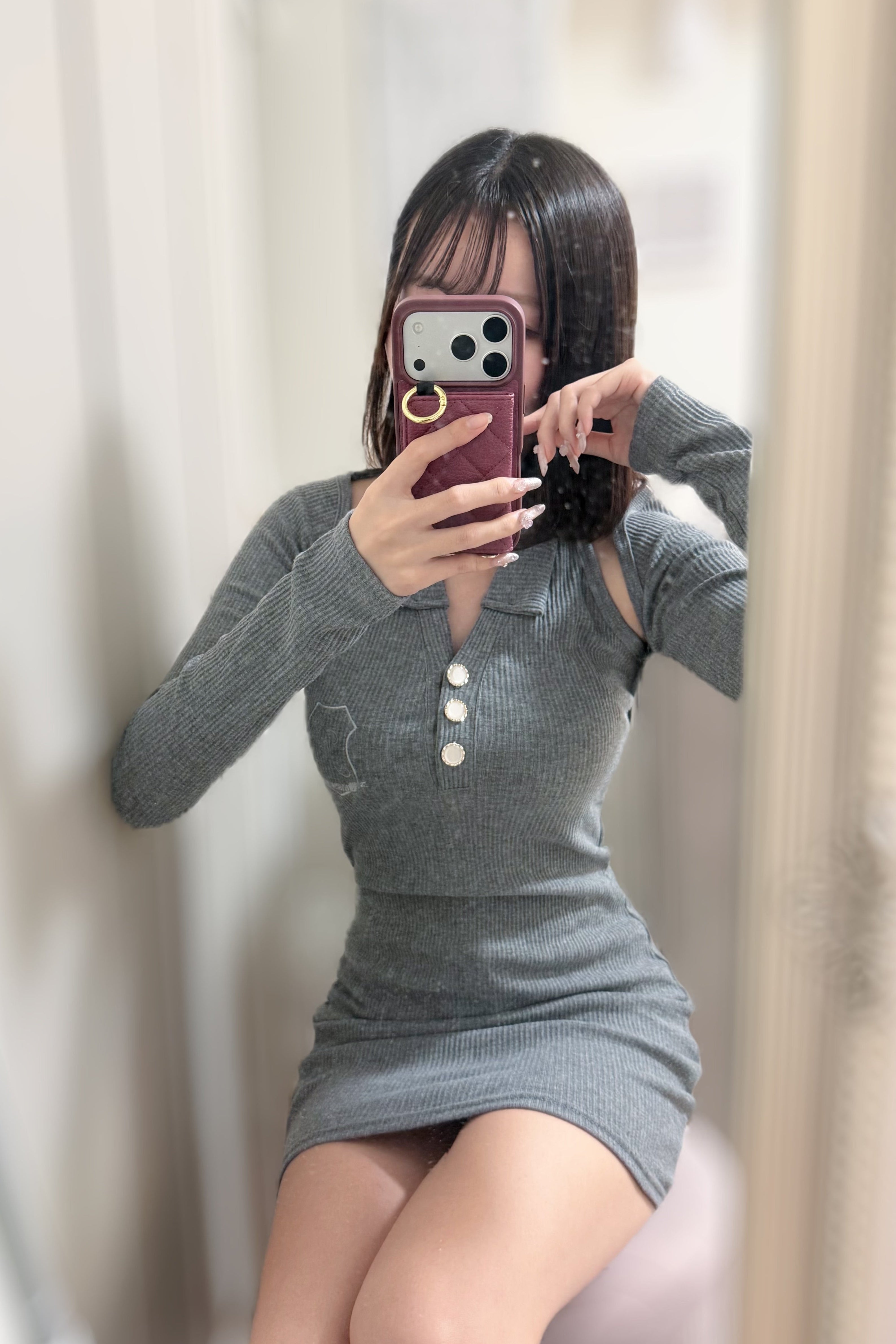 デザインニットワンピース KR13182