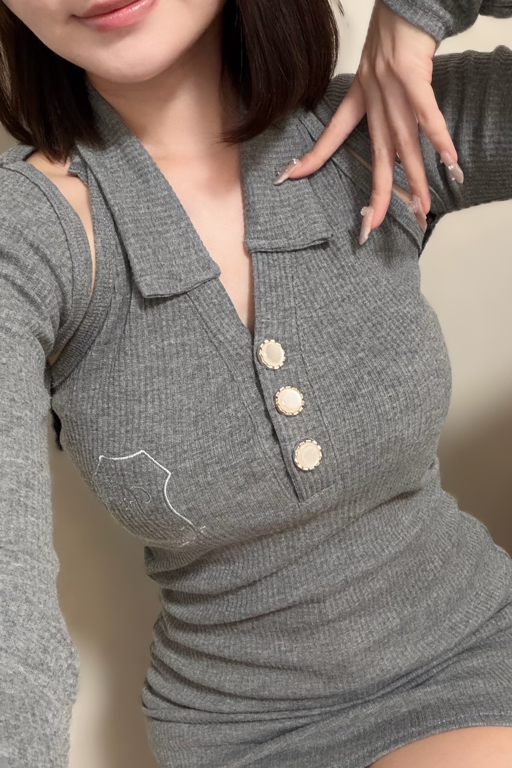 デザインニットワンピース KR13182