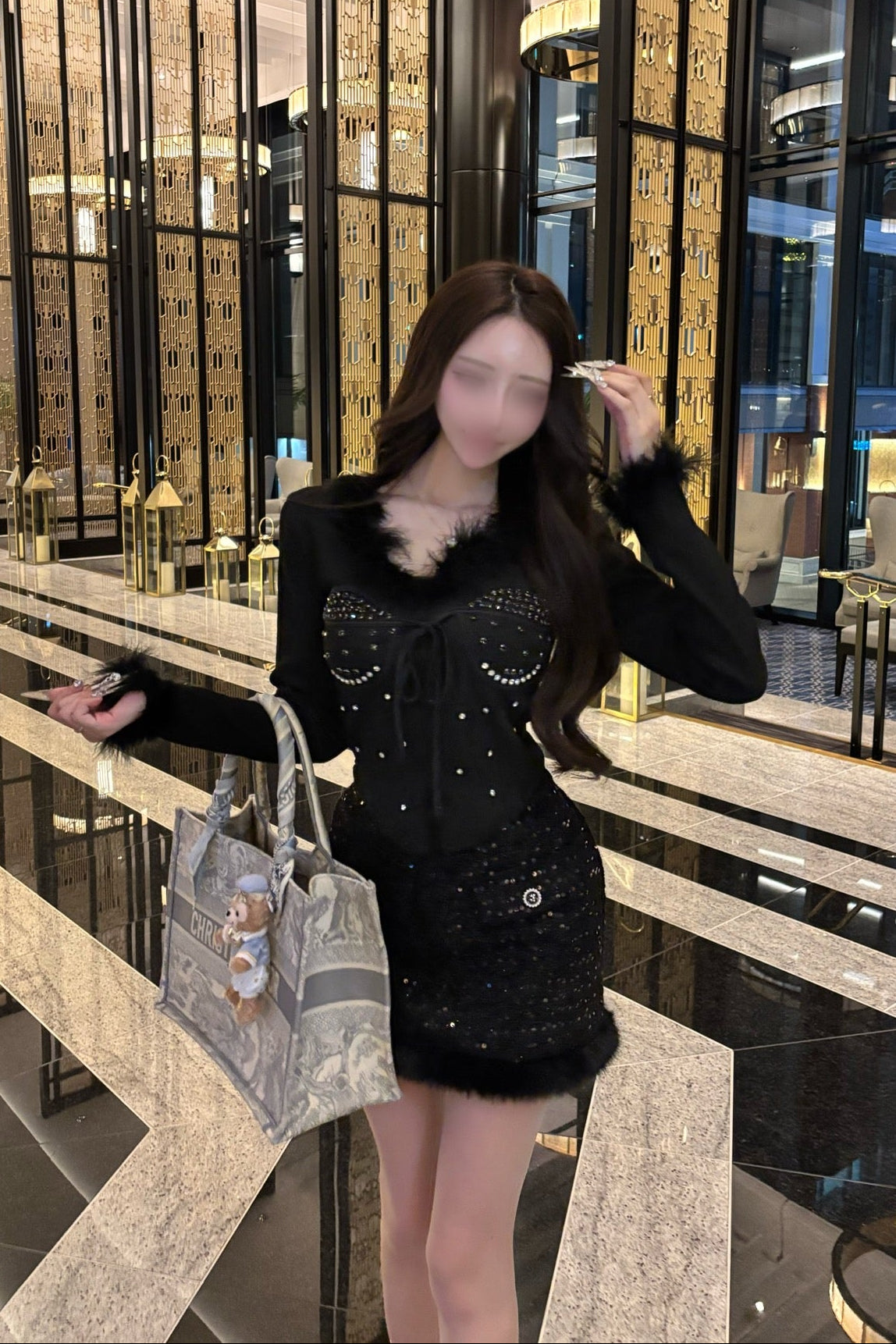 ビジューフェザーフィットトップス KR13940