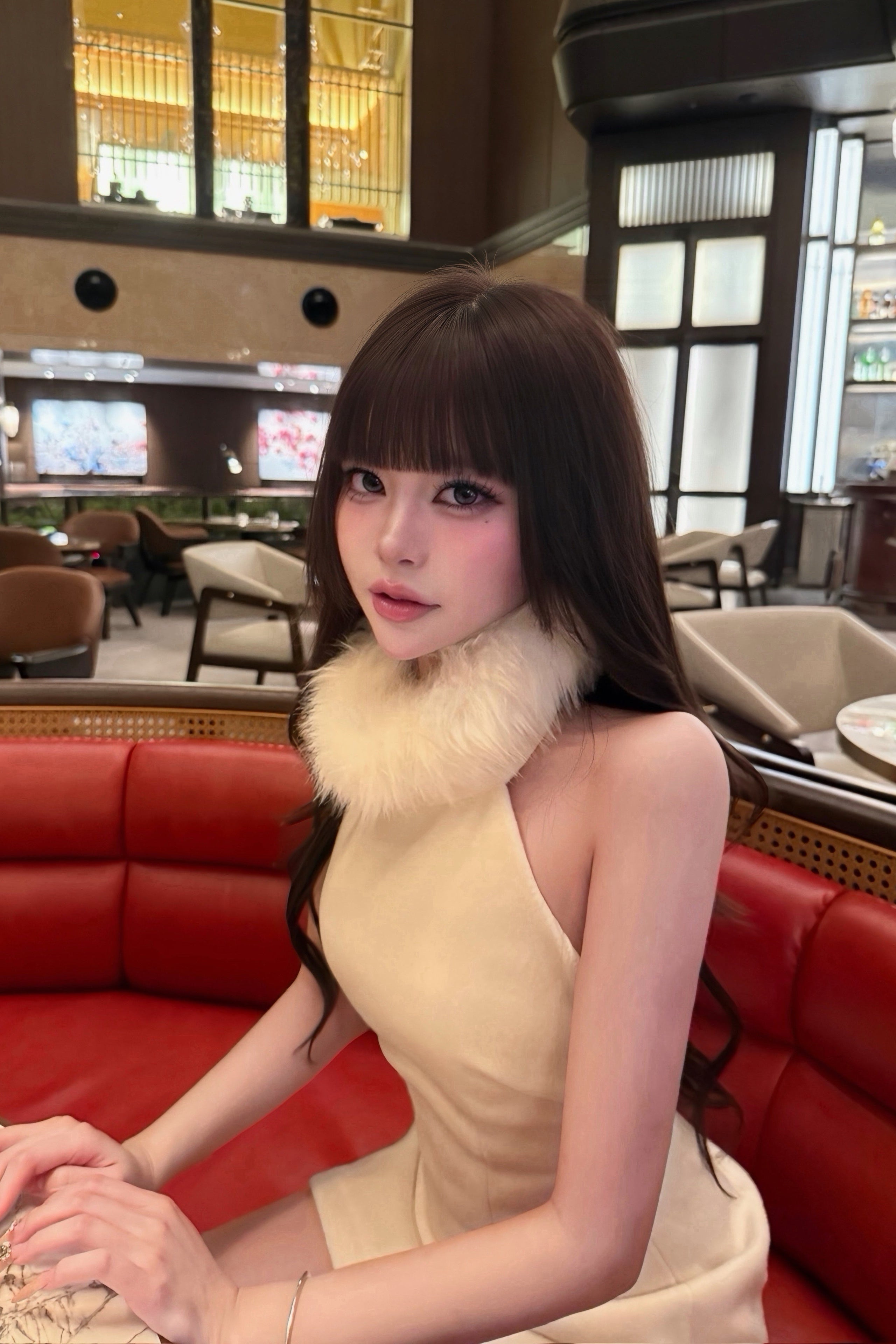 ファーホルダーネックワンピース KR14284