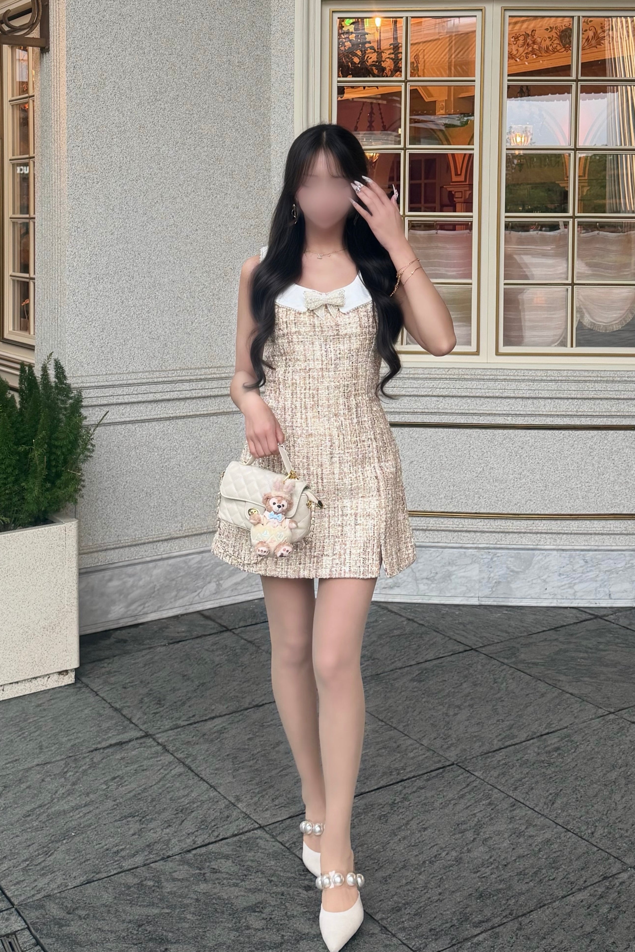 ツイードノースリーブミニワンピース KR14485