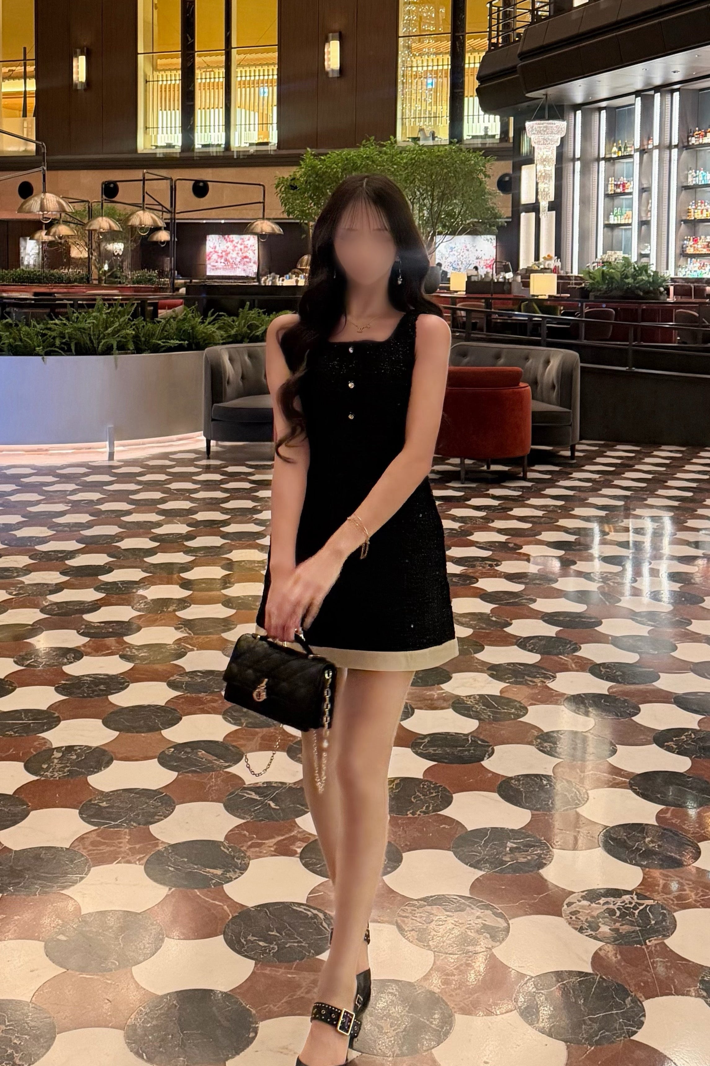 バイカラーツイードワンピースKR14716