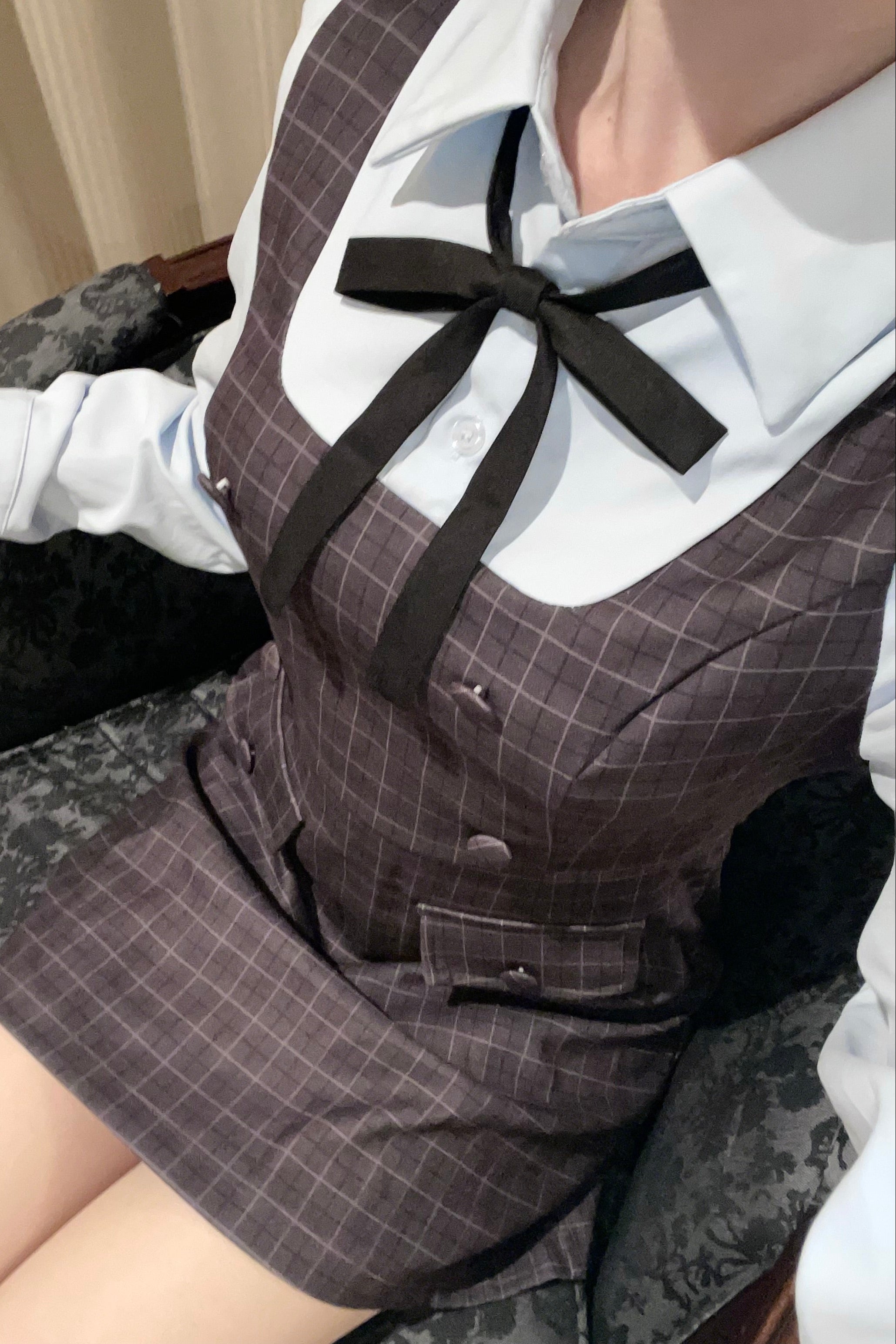レトロスクールチェックワンピース KR14779